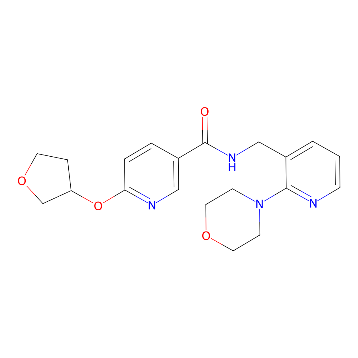 N-((2-morpholinopyridin-3-yl)methyl)-6-((tetrahydrofuran-3-yl)oxy)nicotinamide molecular structure, CAS 2034359-16-3