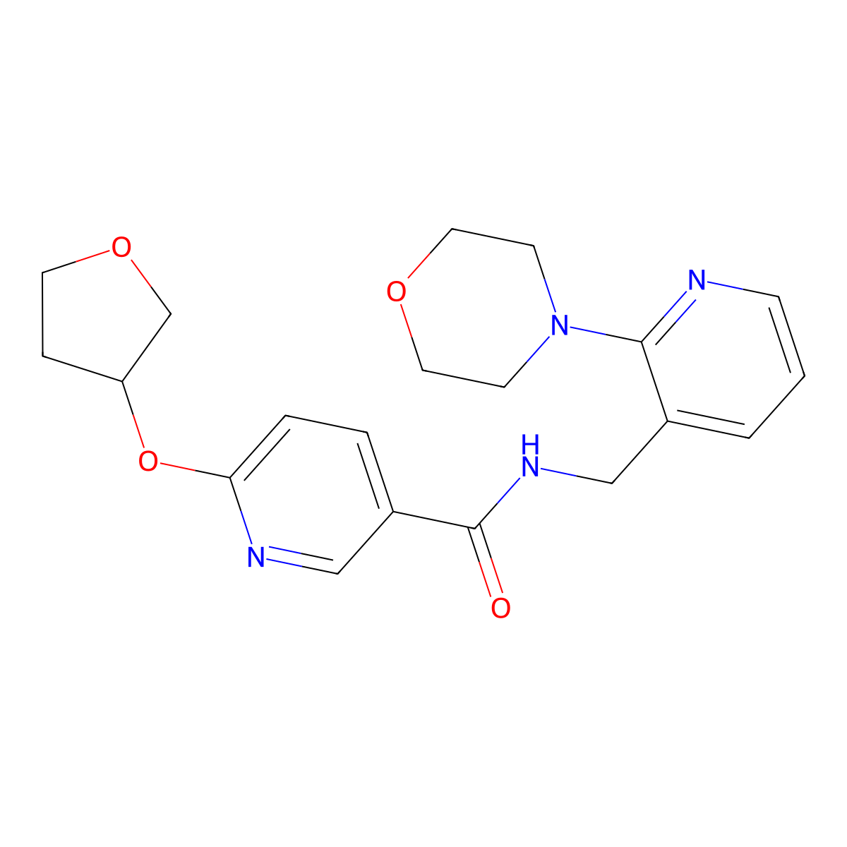 N-((2-morpholinopyridin-3-yl)methyl)-6-((tetrahydrofuran-3-yl)oxy)nicotinamide molecular structure, CAS 2034359-16-3