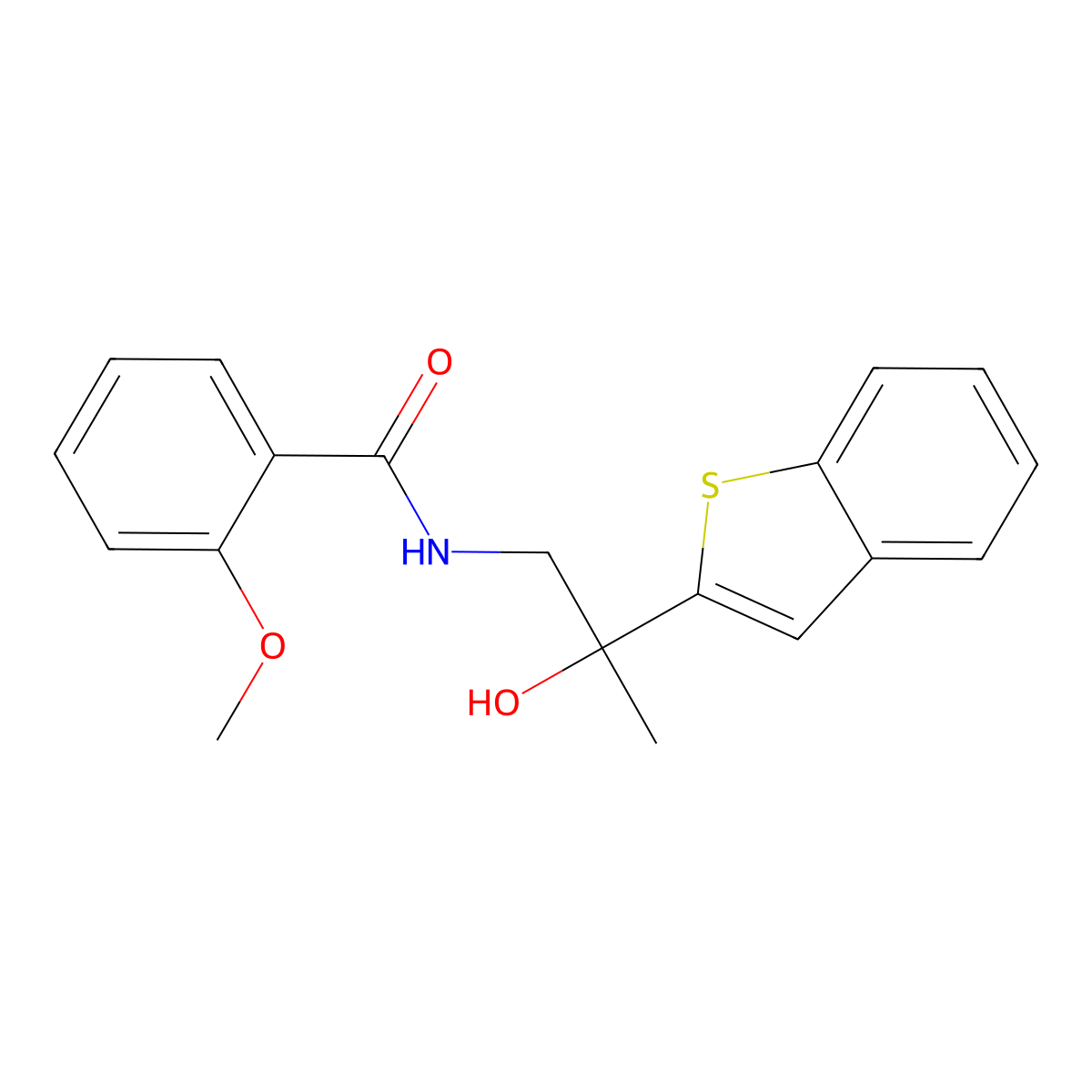 N-(2-(benzo[b]thiophen-2-yl)-2-hydroxypropyl)-2-methoxybenzamide molecular structure, CAS 2034359-18-5