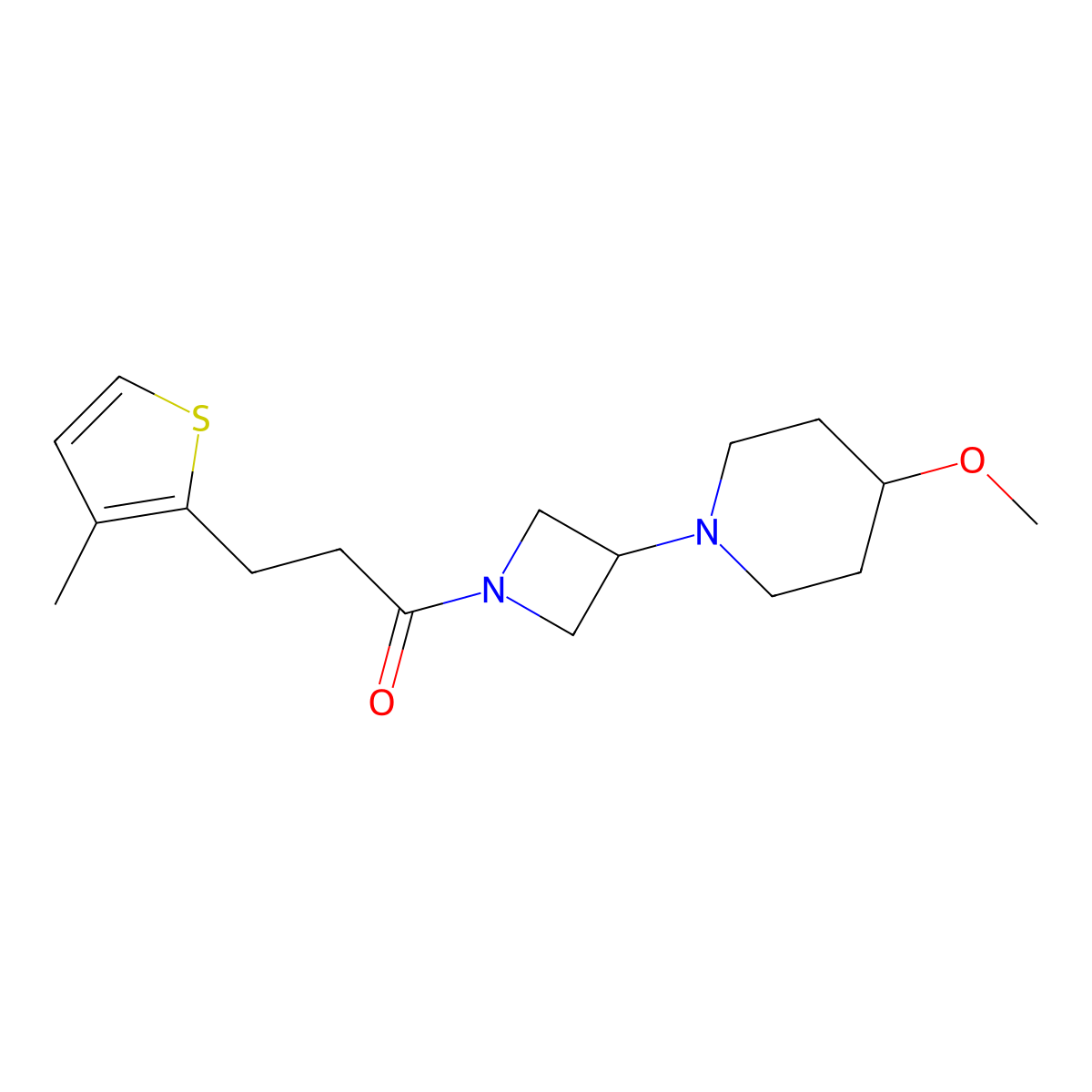 1-[3-(4-Methoxypiperidin-1-yl)azetidin-1-yl]-3-(3-methylthiophen-2-yl)propan-1-one molecular structure, CAS 2034359-20-9