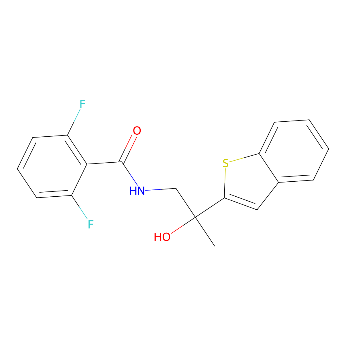 N-(2-(benzo[b]thiophen-2-yl)-2-hydroxypropyl)-2,6-difluorobenzamide molecular structure, CAS 2034359-21-0