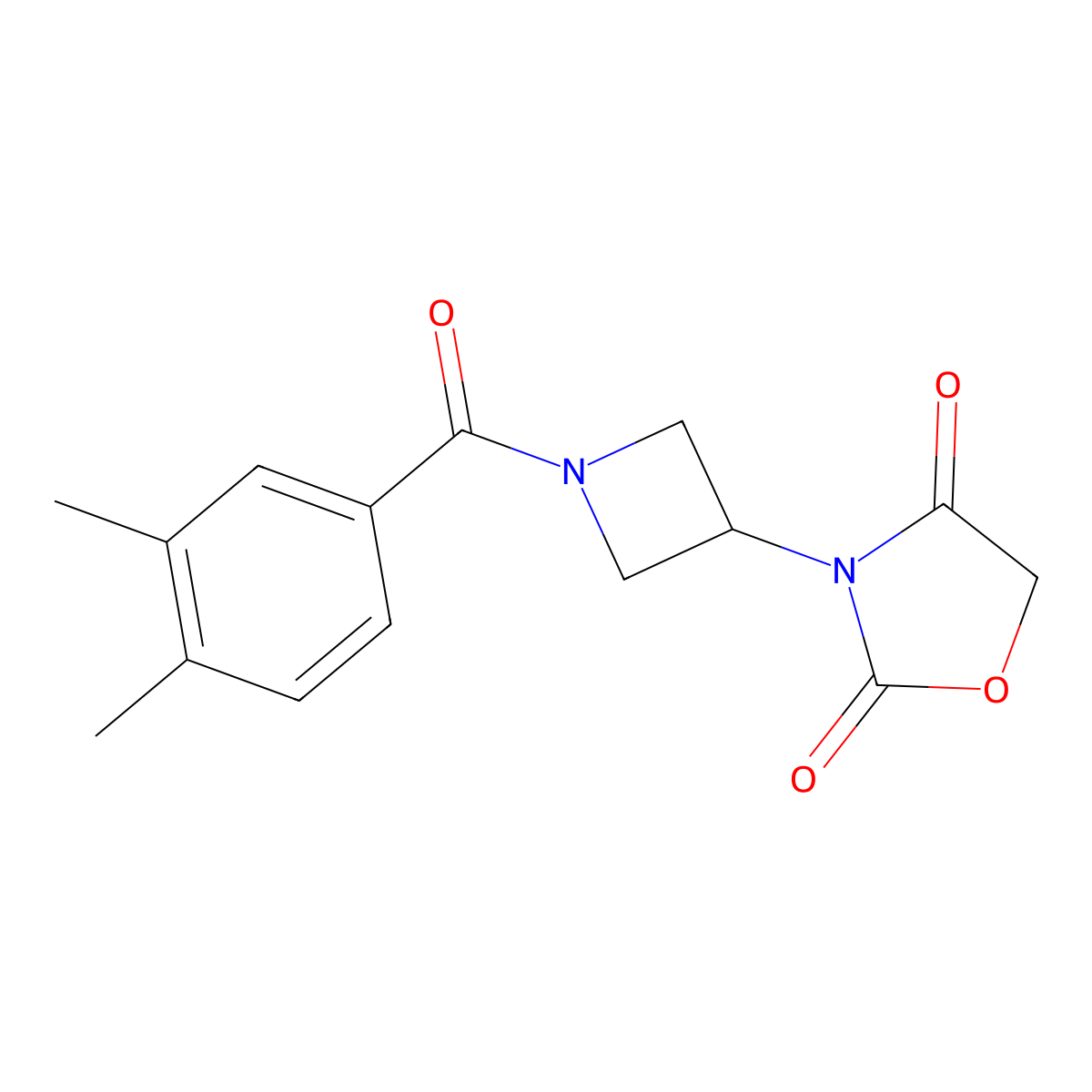 3-(1-(3,4-Dimethylbenzoyl)azetidin-3-yl)oxazolidine-2,4-dione molecular structure, CAS 2034359-24-3