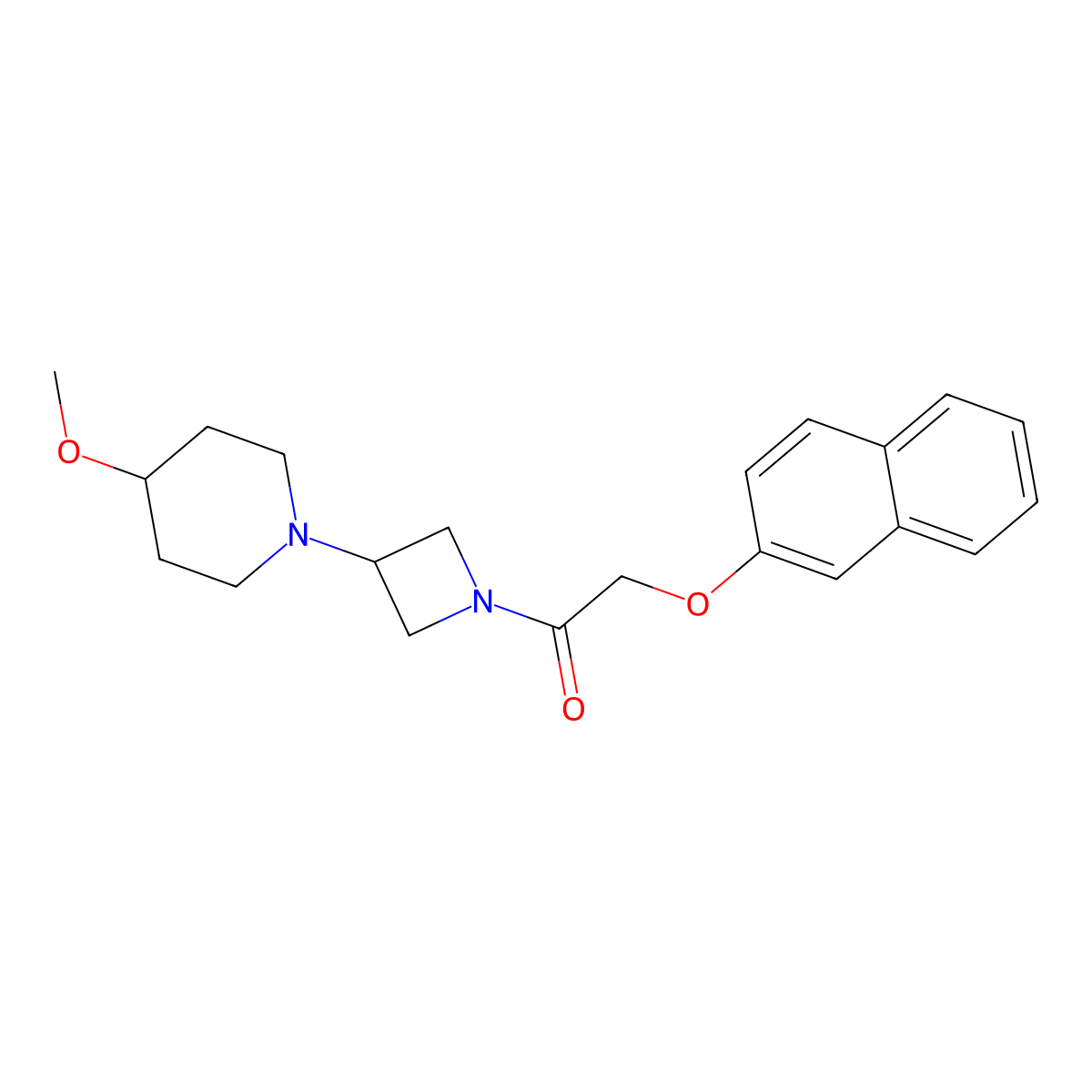 1-(3-(4-Methoxypiperidin-1-yl)azetidin-1-yl)-2-(naphthalen-2-yloxy)ethanone molecular structure, CAS 2034359-26-5