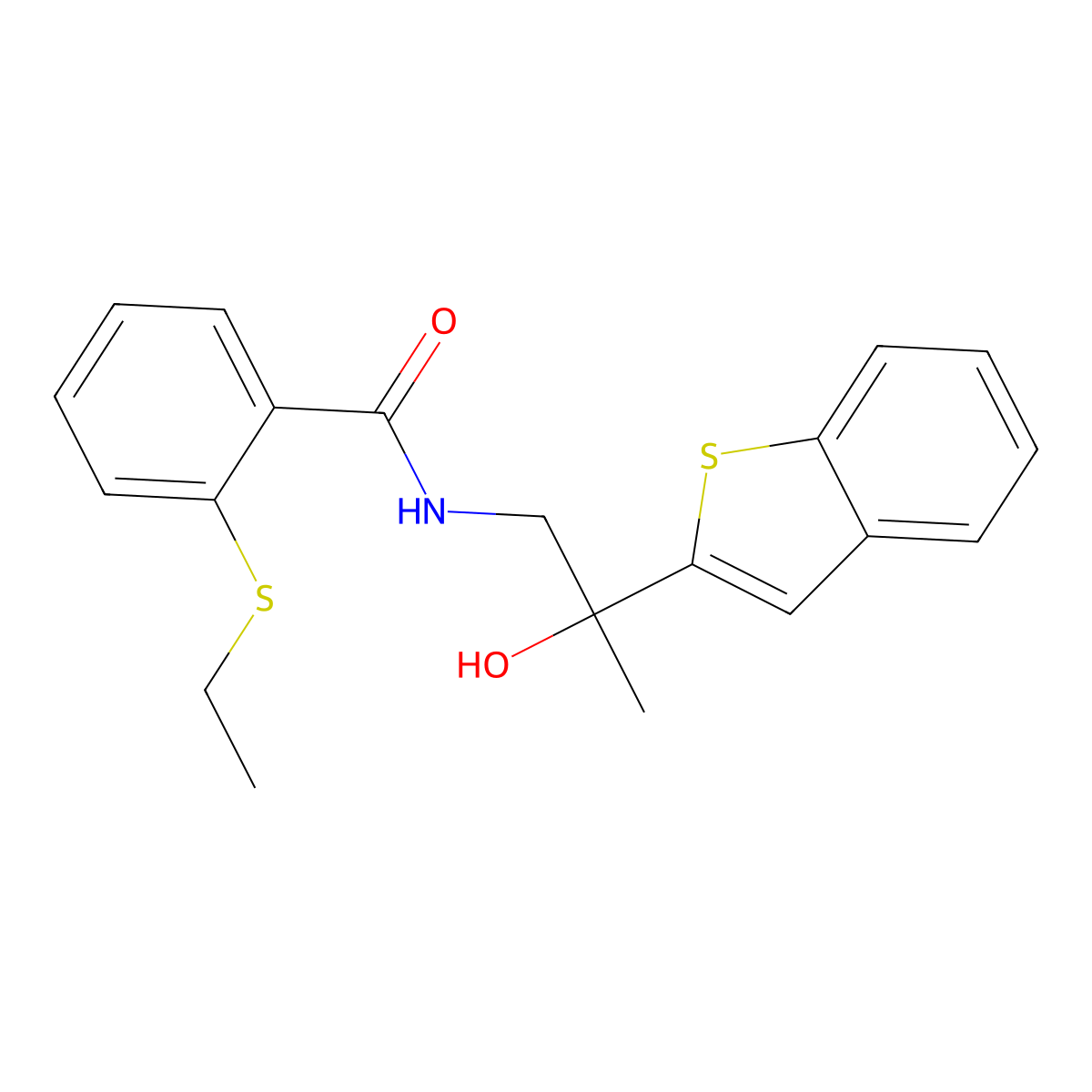 N-(2-(benzo[b]thiophen-2-yl)-2-hydroxypropyl)-2-(ethylthio)benzamide molecular structure, CAS 2034359-30-1