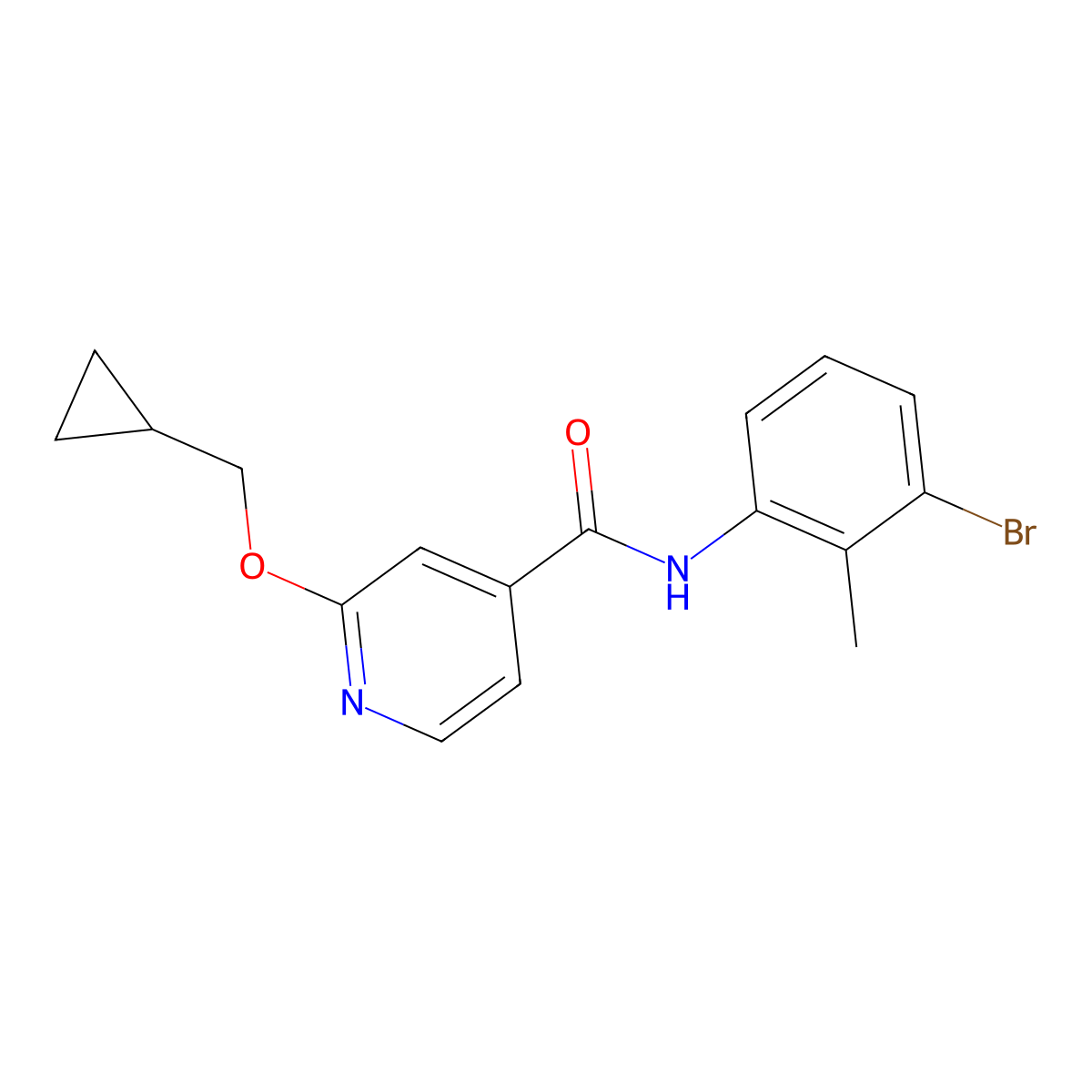 N-(3-bromo-2-methylphenyl)-2-(cyclopropylmethoxy)isonicotinamide molecular structure, CAS 2034359-38-9