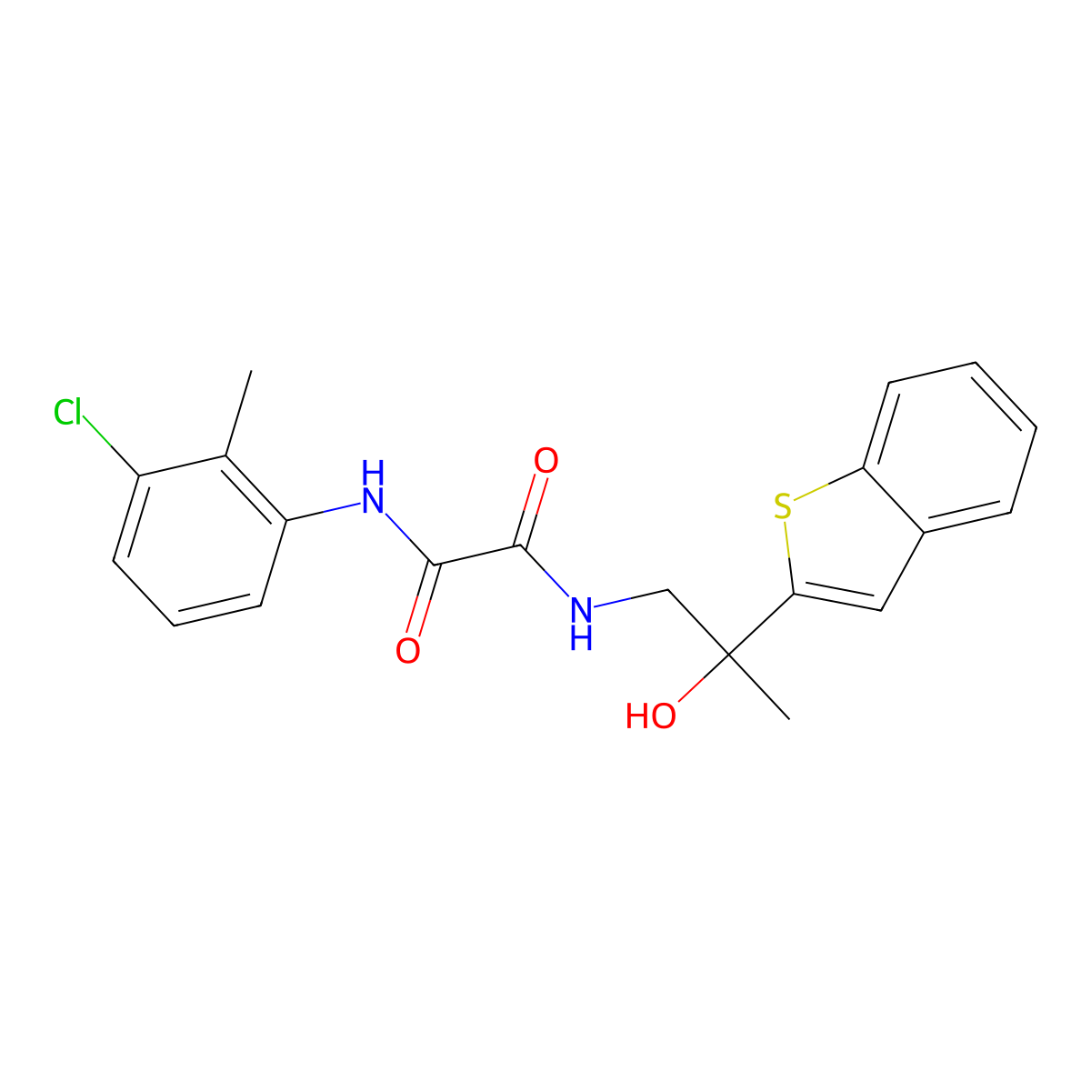 N1-(2-(benzo[b]thiophen-2-yl)-2-hydroxypropyl)-N2-(3-chloro-2-methylphenyl)oxalamide molecular structure, CAS 2034359-56-1