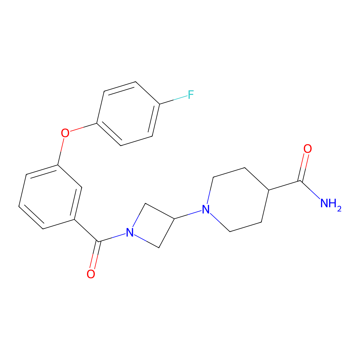 1-(1-(3-(4-Fluorophenoxy)benzoyl)azetidin-3-yl)piperidine-4-carboxamide molecular structure, CAS 2034359-81-2