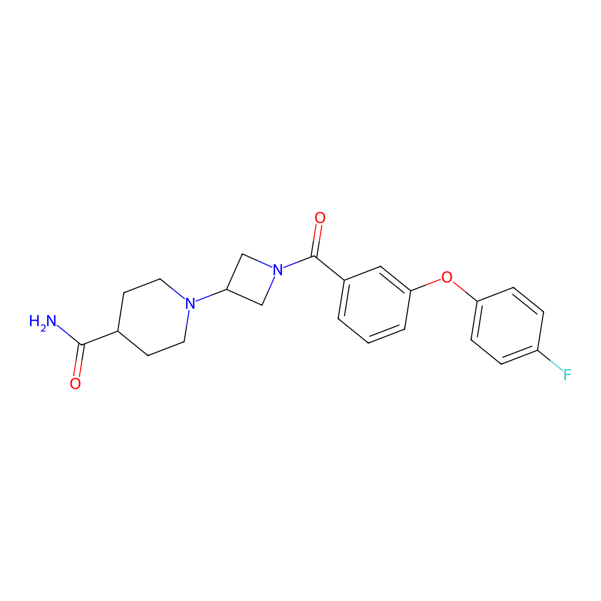 1-(1-(3-(4-Fluorophenoxy)benzoyl)azetidin-3-yl)piperidine-4-carboxamide molecular structure, CAS 2034359-81-2