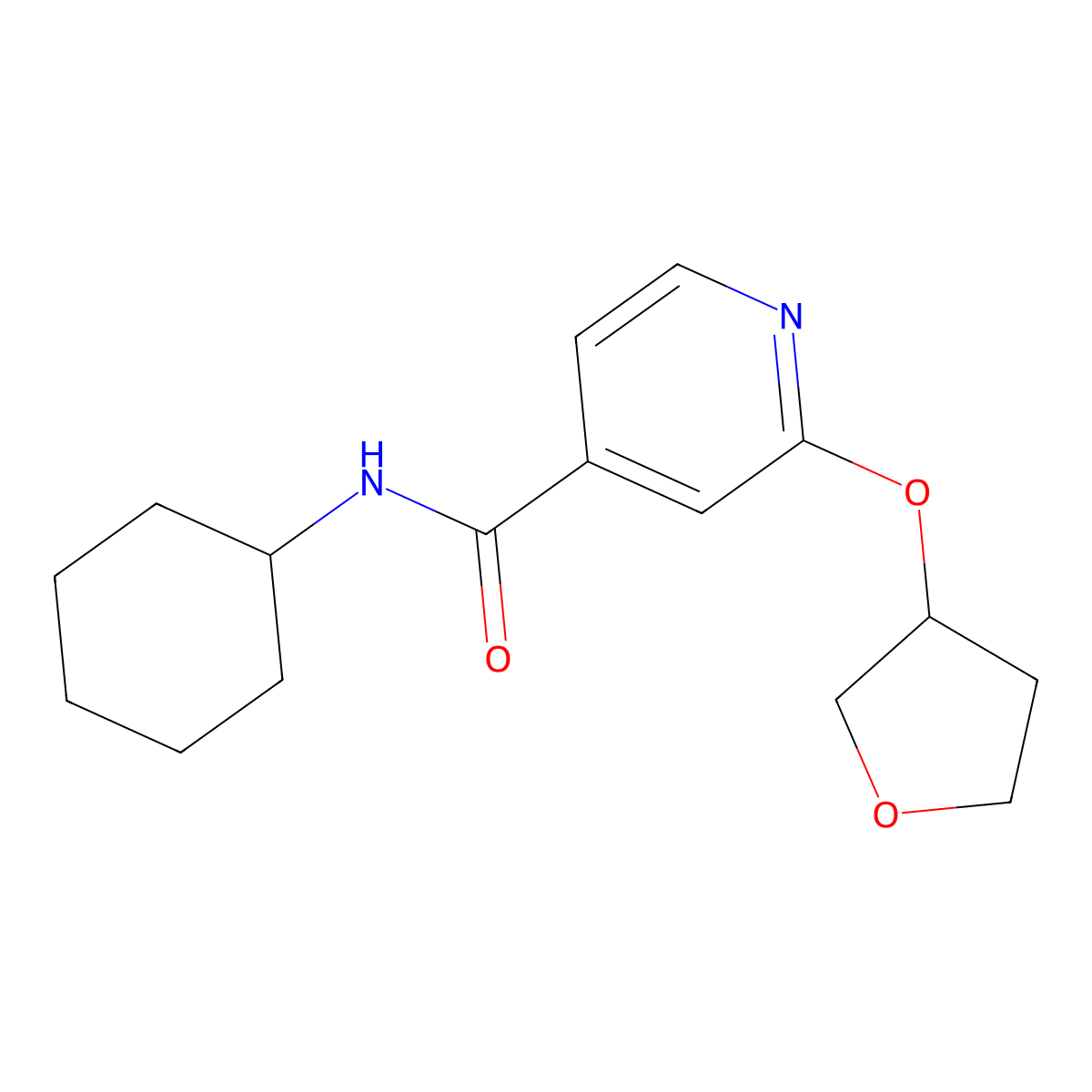 N-cyclohexyl-2-((tetrahydrofuran-3-yl)oxy)isonicotinamide molecular structure, CAS 2034359-94-7