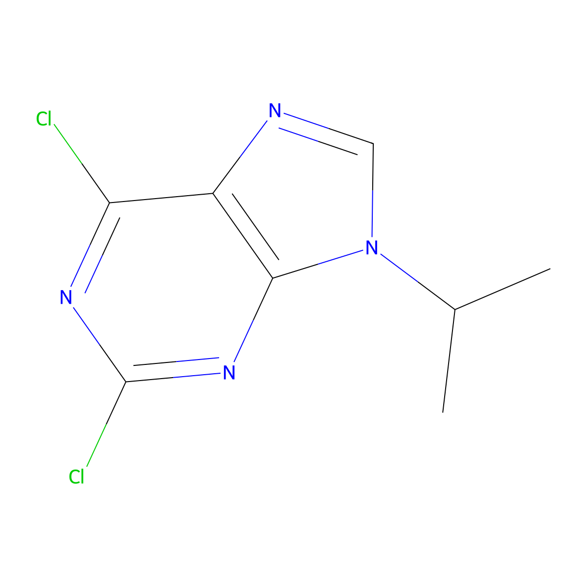 2,6-dichloro-9-(propan-2-yl)-9H-purine molecular structure, CAS 203436-45-7