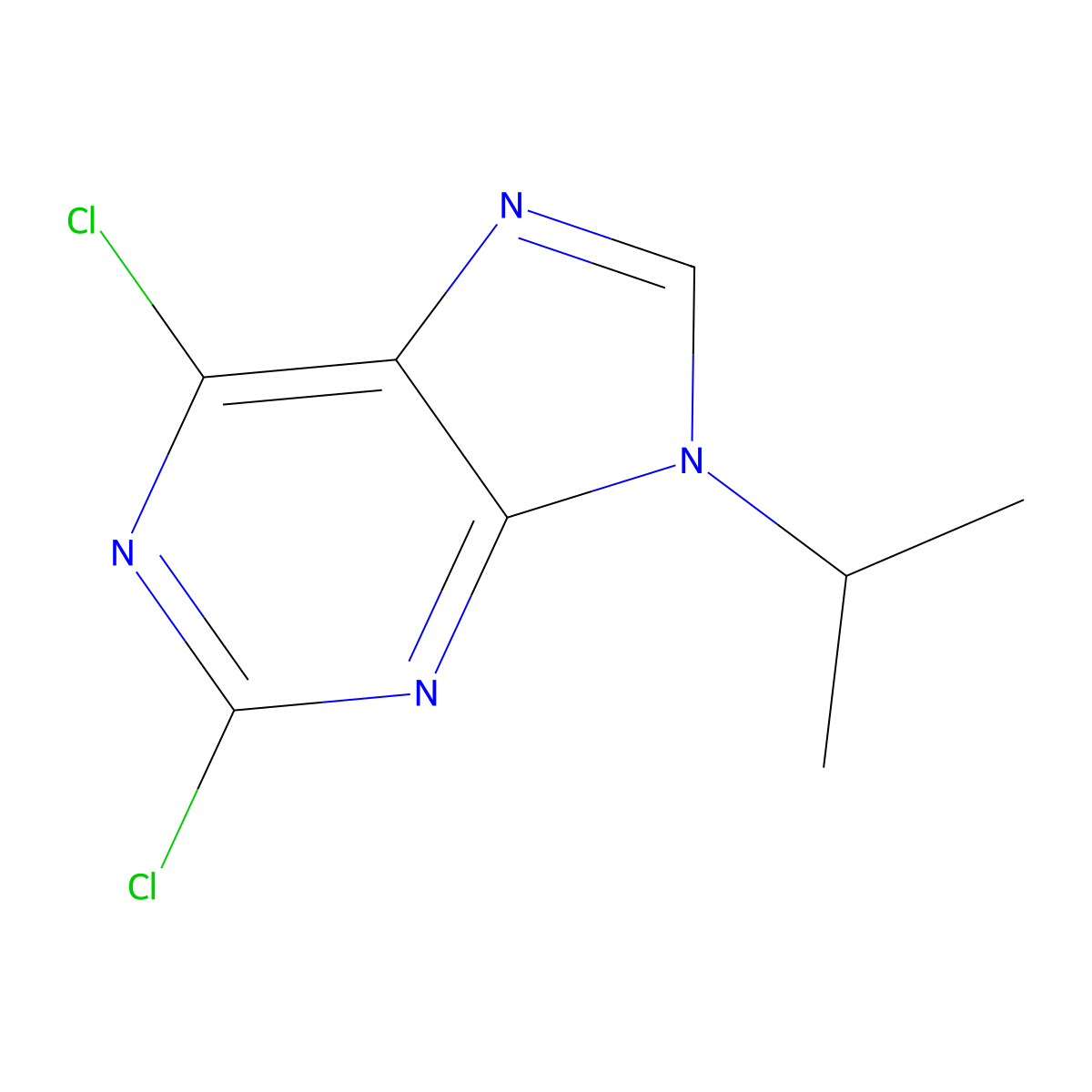 2,6-dichloro-9-(propan-2-yl)-9H-purine molecular structure, CAS 203436-45-7