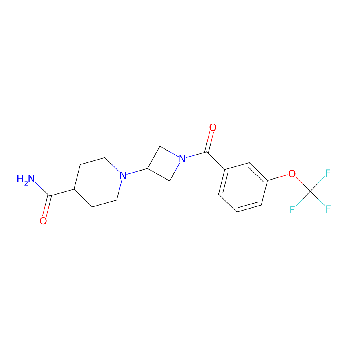 1-(1-(3-(Trifluoromethoxy)benzoyl)azetidin-3-yl)piperidine-4-carboxamide molecular structure, CAS 2034360-05-7