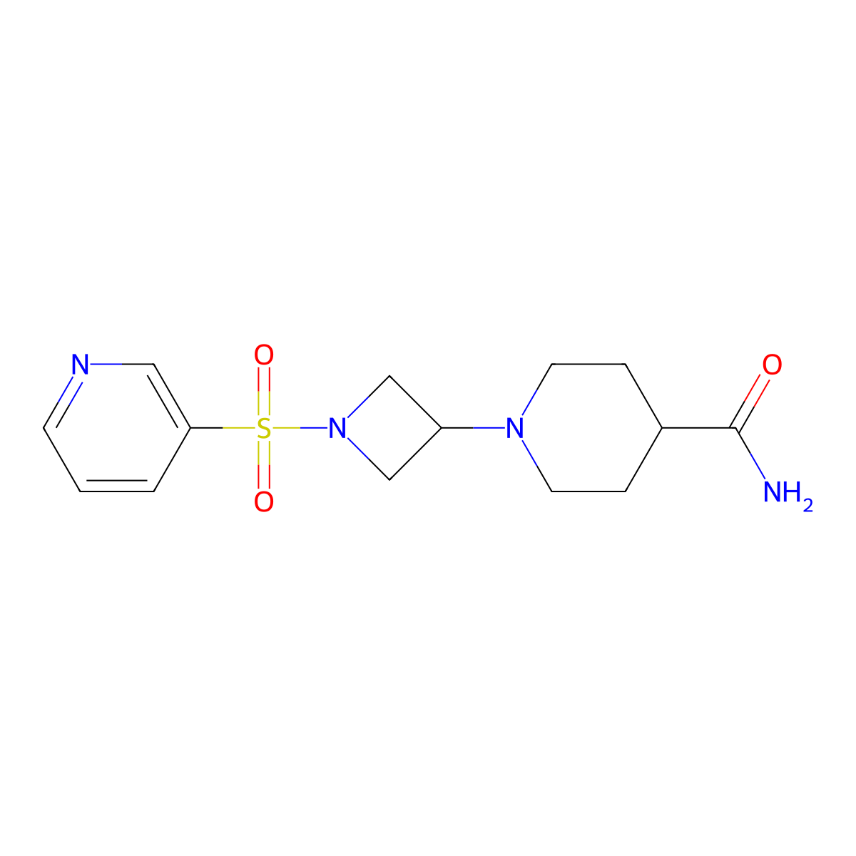 1-(1-(Pyridin-3-ylsulfonyl)azetidin-3-yl)piperidine-4-carboxamide molecular structure, CAS 2034360-16-0
