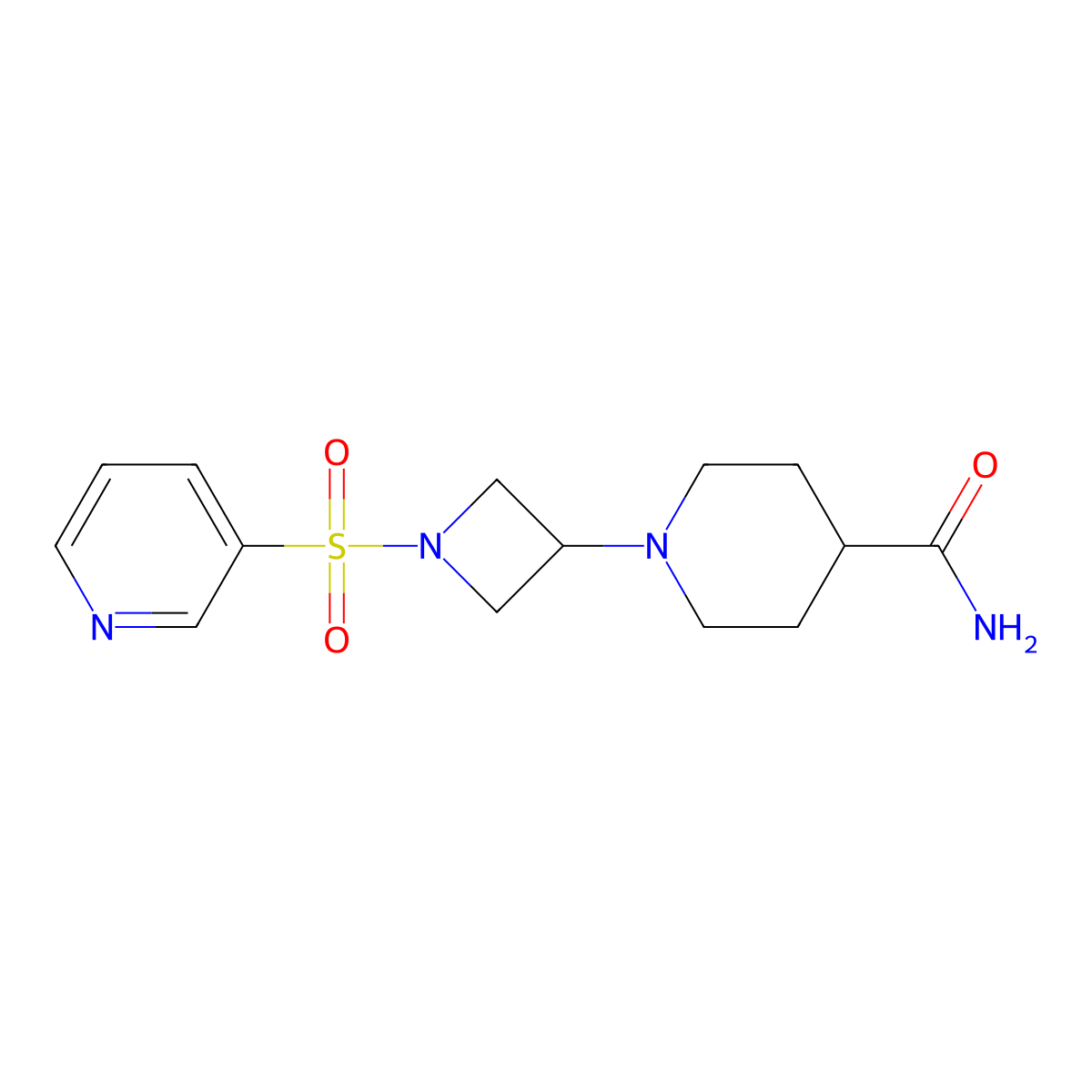 1-(1-(Pyridin-3-ylsulfonyl)azetidin-3-yl)piperidine-4-carboxamide molecular structure, CAS 2034360-16-0