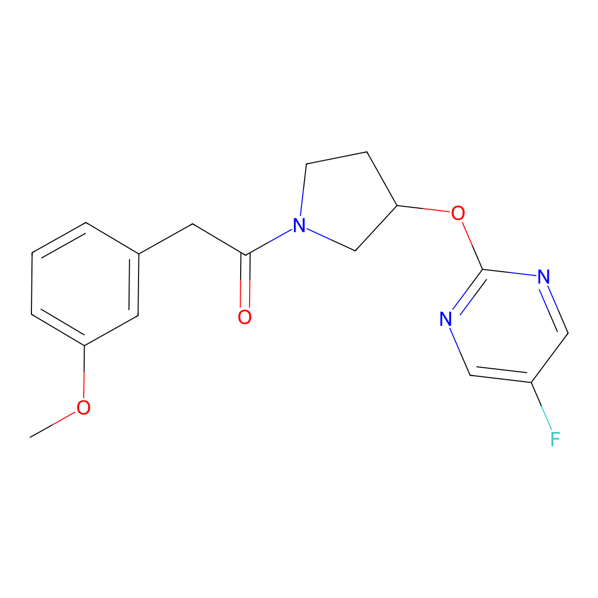1-(3-((5-Fluoropyrimidin-2-yl)oxy)pyrrolidin-1-yl)-2-(3-methoxyphenyl)ethanone molecular structure, CAS 2034360-26-2