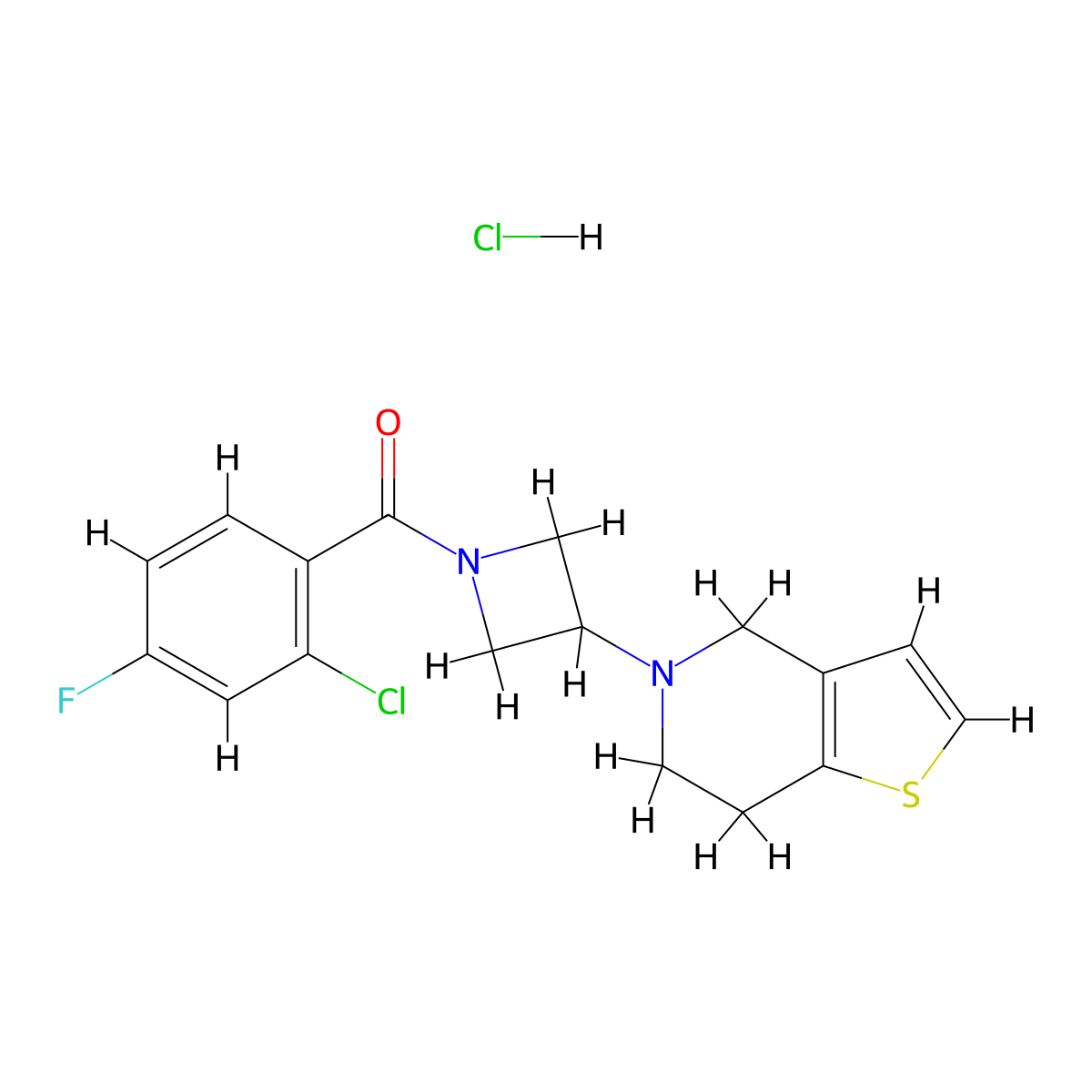 (2-chloro-4-fluorophenyl)(3-(6,7-dihydrothieno[3,2-c]pyridin-5(4H)-yl)azetidin-1-yl)methanone hydrochloride molecular structure, CAS 2034360-62-6