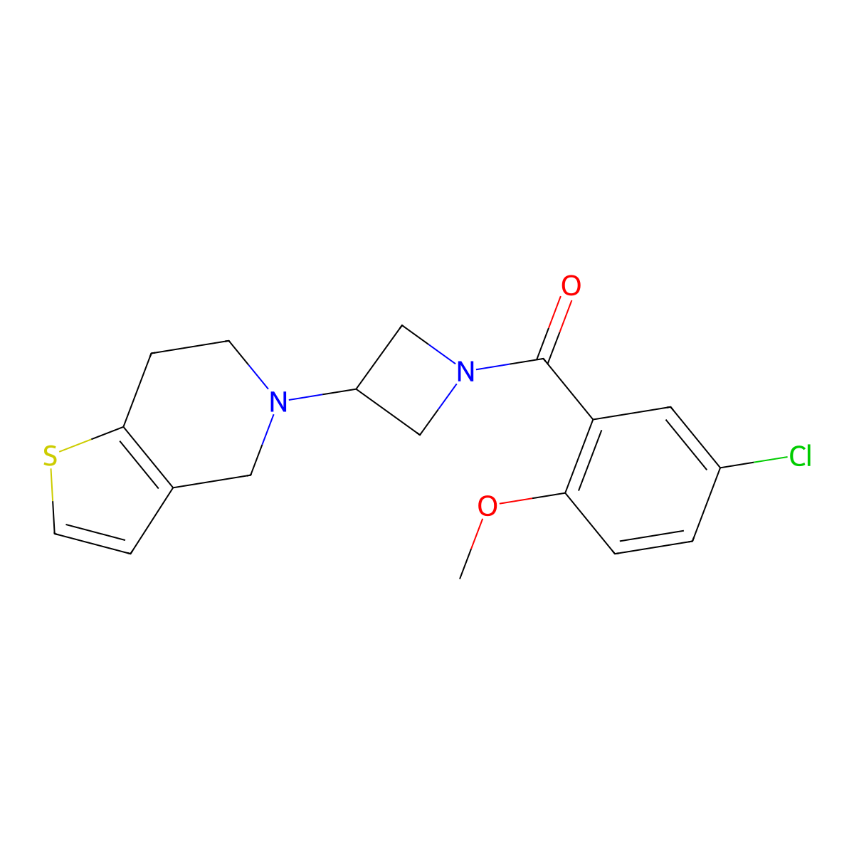 (5-chloro-2-methoxyphenyl)(3-(6,7-dihydrothieno[3,2-c]pyridin-5(4H)-yl)azetidin-1-yl)methanone molecular structure, CAS 2034360-68-2