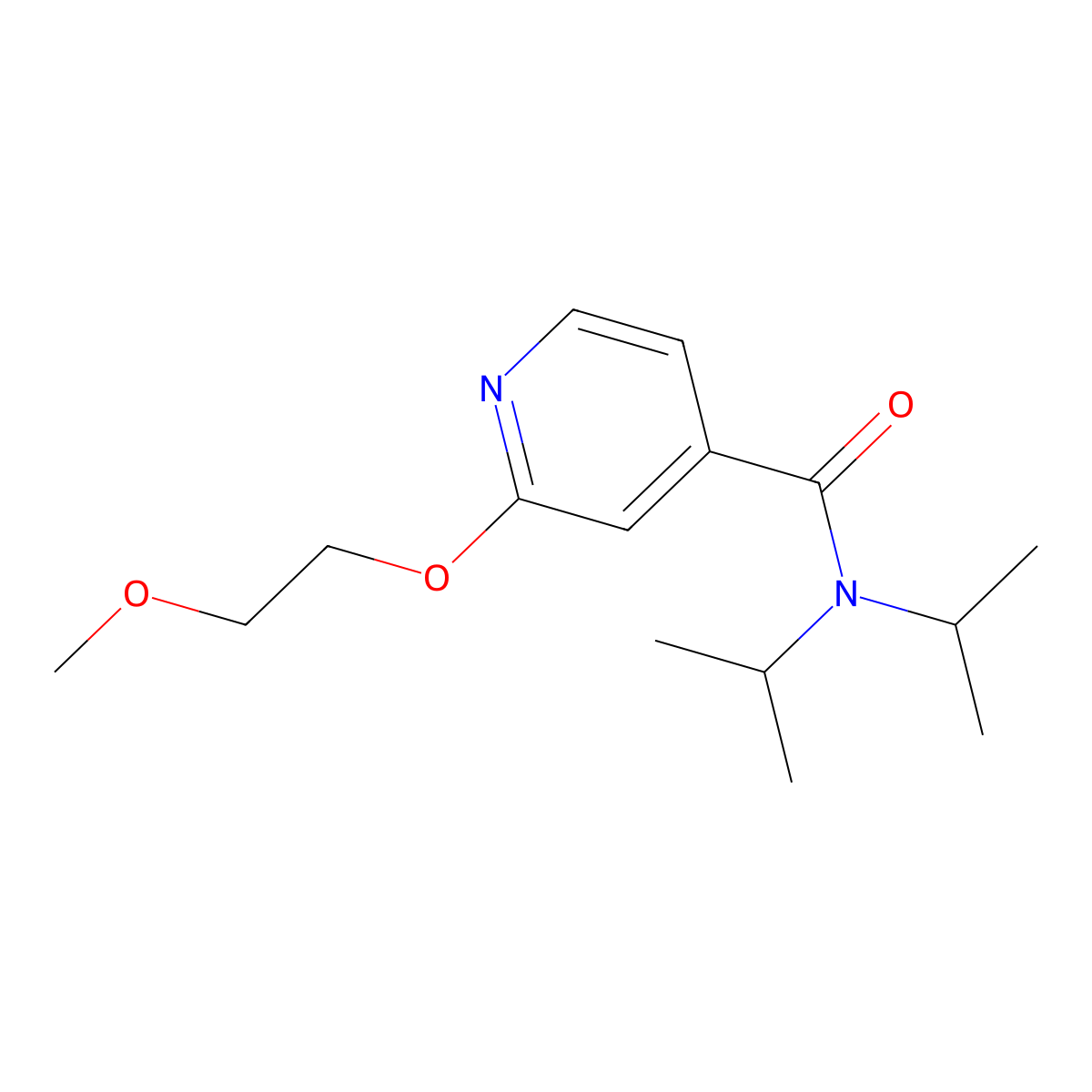 N,N-diisopropyl-2-(2-methoxyethoxy)isonicotinamide molecular structure, CAS 2034360-70-6