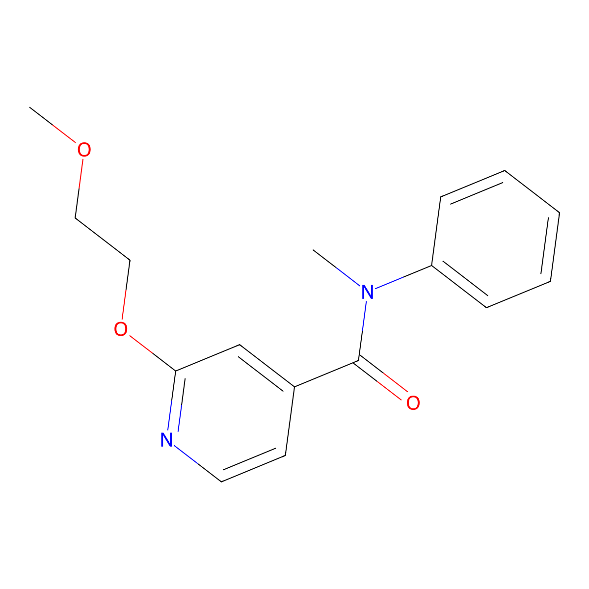 2-(2-methoxyethoxy)-N-methyl-N-phenylisonicotinamide molecular structure, CAS 2034361-05-0