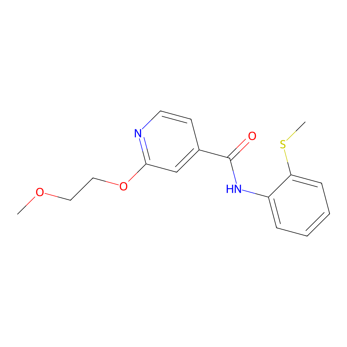 2-(2-methoxyethoxy)-N-(2-(methylthio)phenyl)isonicotinamide molecular structure, CAS 2034361-11-8