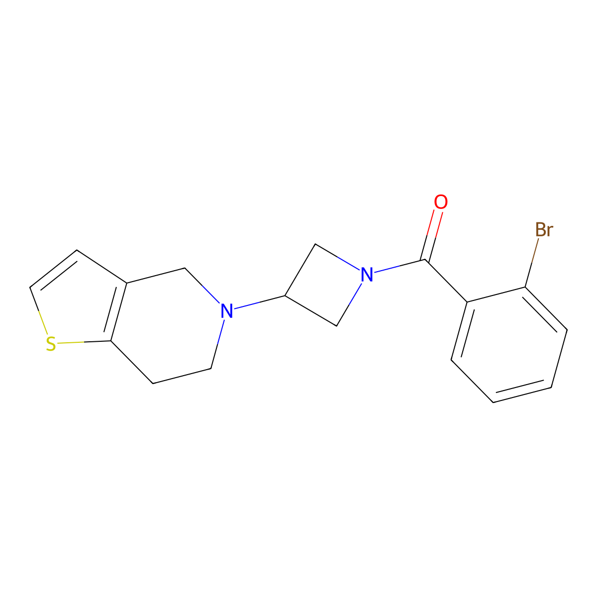 (2-bromophenyl)(3-(6,7-dihydrothieno[3,2-c]pyridin-5(4H)-yl)azetidin-1-yl)methanone molecular structure, CAS 2034361-12-9