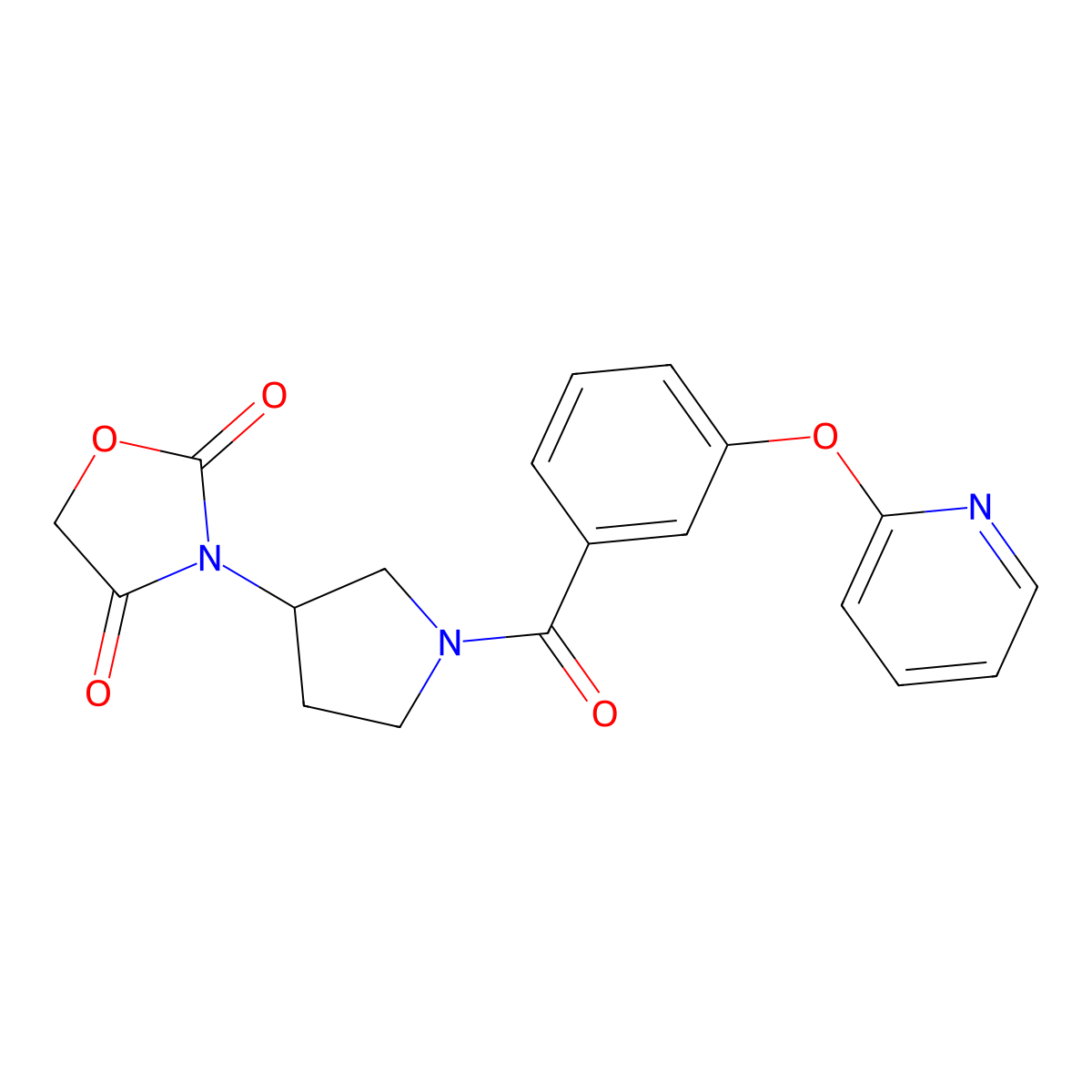 3-(1-(3-(Pyridin-2-yloxy)benzoyl)pyrrolidin-3-yl)oxazolidine-2,4-dione molecular structure, CAS 2034361-18-5