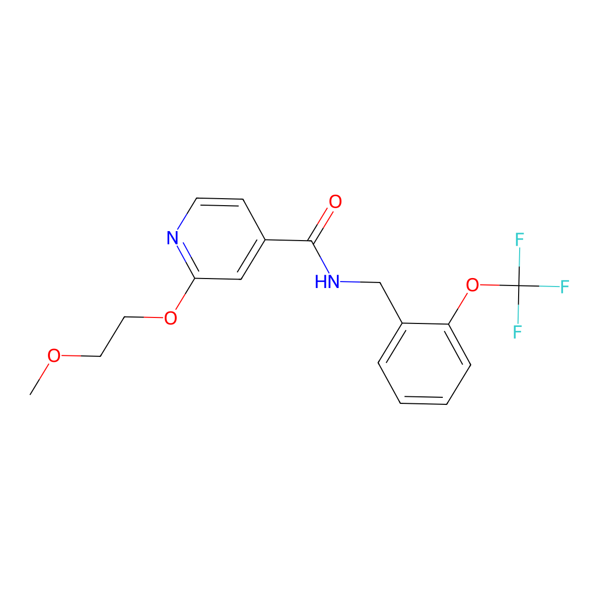 2-(2-methoxyethoxy)-N-(2-(trifluoromethoxy)benzyl)isonicotinamide molecular structure, CAS 2034361-22-1