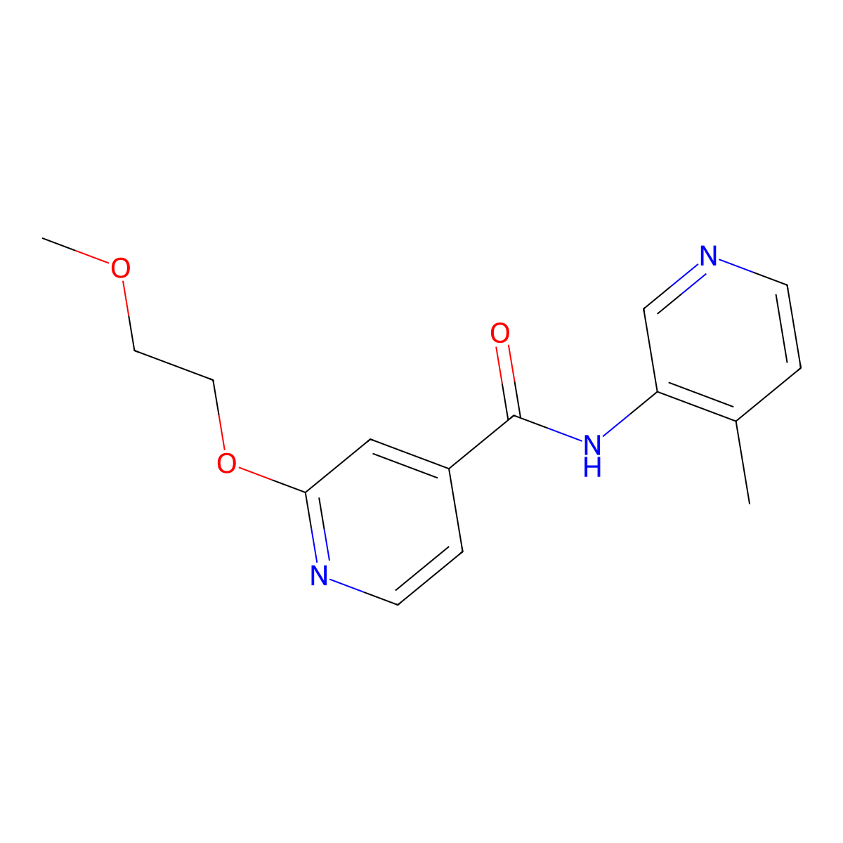 2-(2-methoxyethoxy)-N-(4-methylpyridin-3-yl)isonicotinamide molecular structure, CAS 2034361-34-5