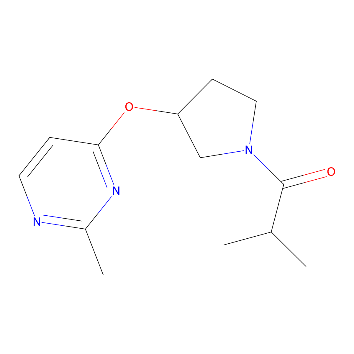 2-Methyl-1-{3-[(2-methylpyrimidin-4-yl)oxy]pyrrolidin-1-yl}propan-1-one molecular structure, CAS 2034361-43-6