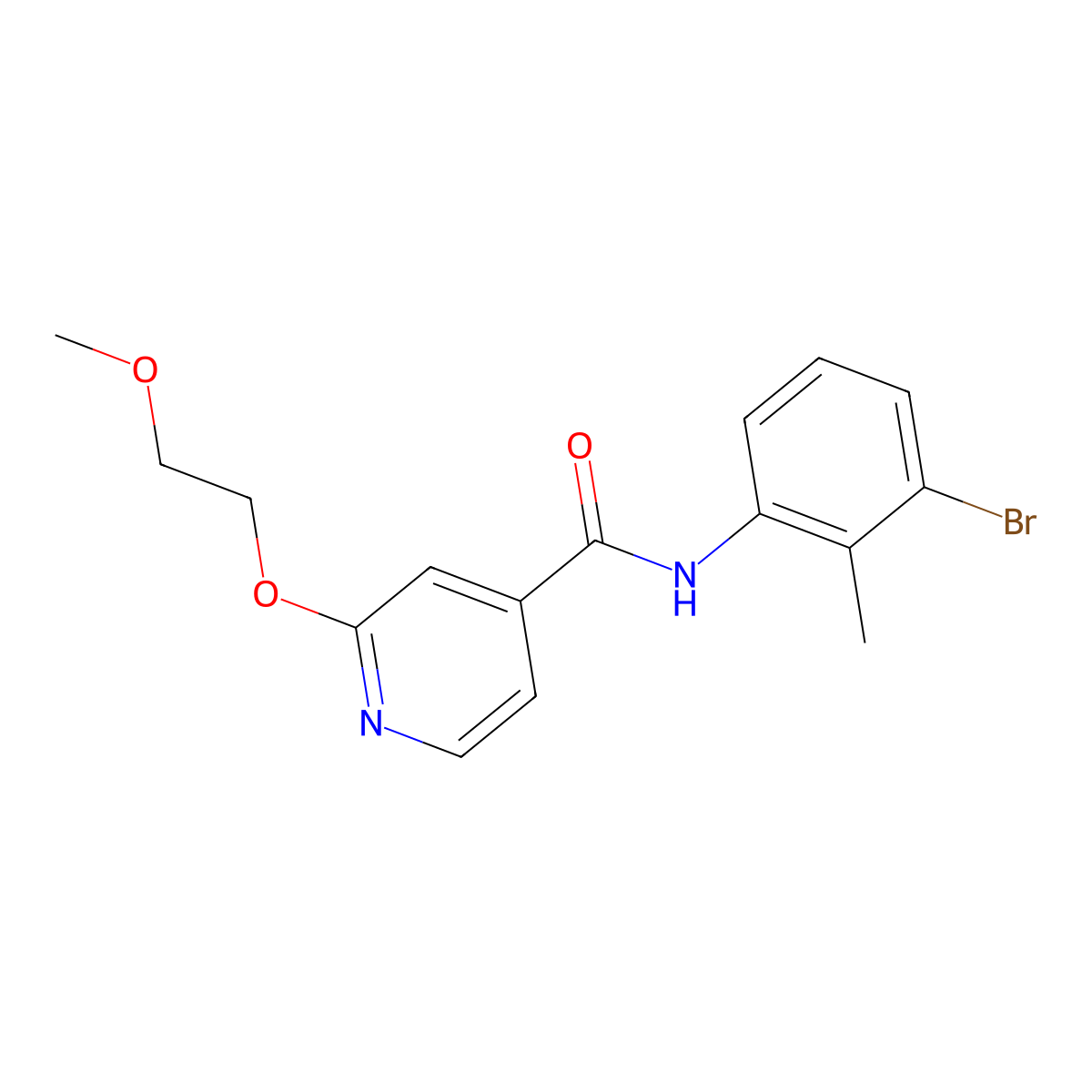 N-(3-bromo-2-methylphenyl)-2-(2-methoxyethoxy)isonicotinamide molecular structure, CAS 2034361-45-8