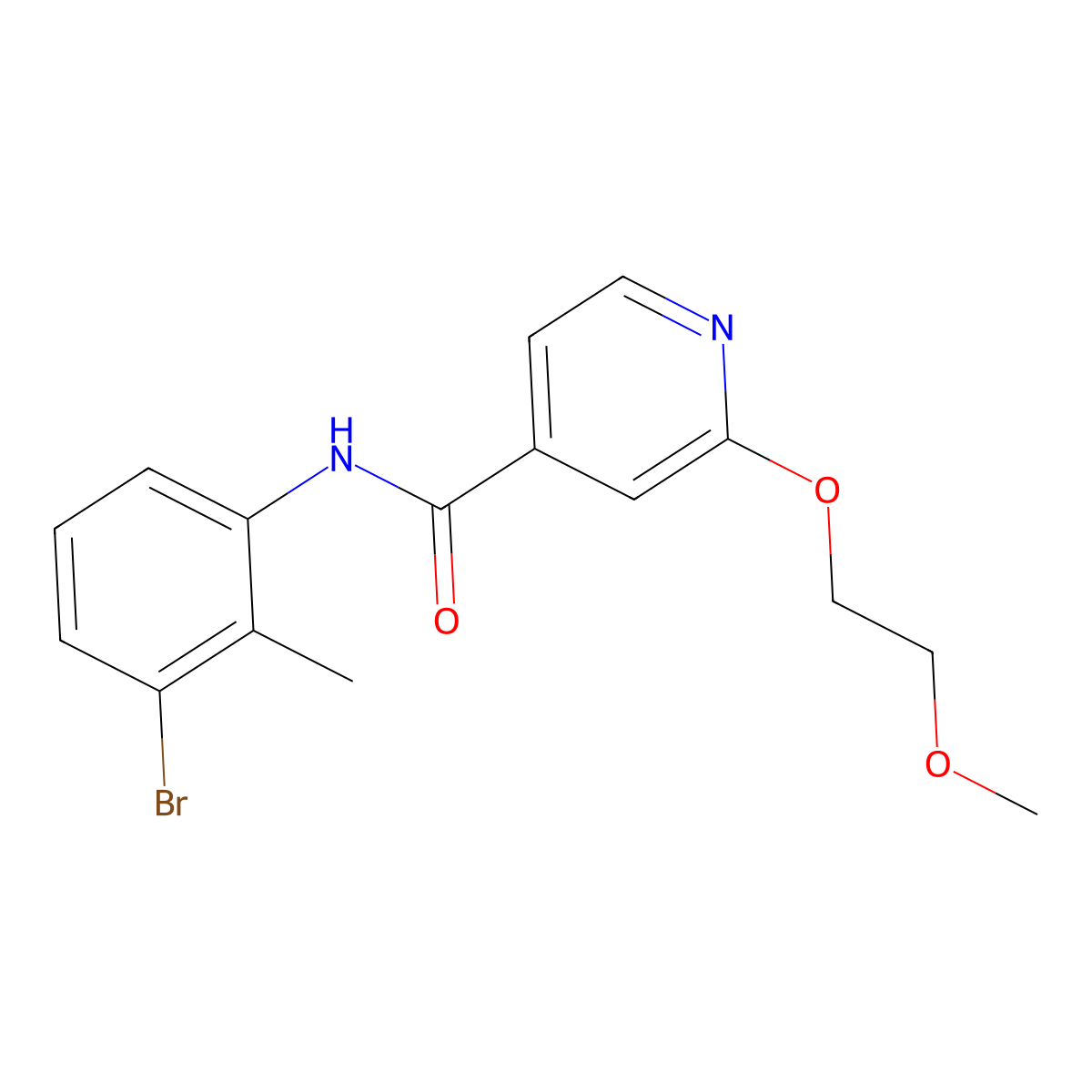 N-(3-bromo-2-methylphenyl)-2-(2-methoxyethoxy)isonicotinamide molecular structure, CAS 2034361-45-8