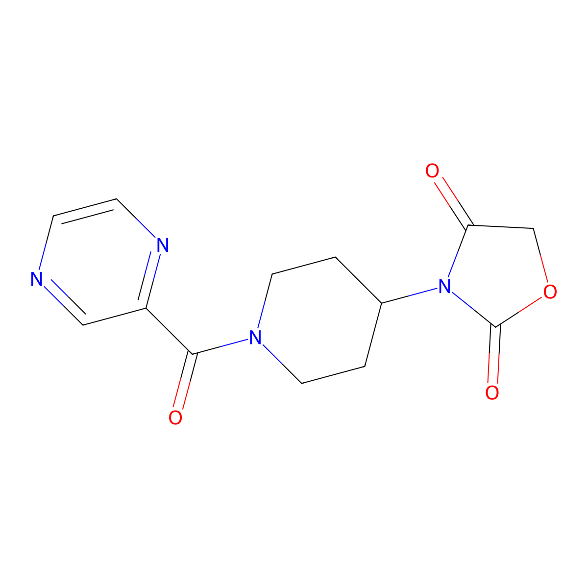 3-(1-(Pyrazine-2-carbonyl)piperidin-4-yl)oxazolidine-2,4-dione molecular structure, CAS 2034361-47-0