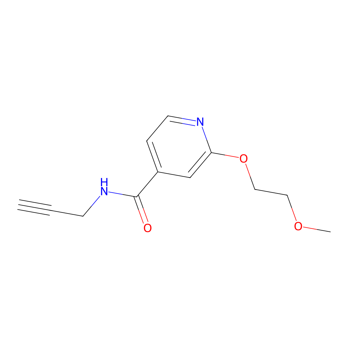 2-(2-methoxyethoxy)-N-(prop-2-yn-1-yl)isonicotinamide molecular structure, CAS 2034361-52-7