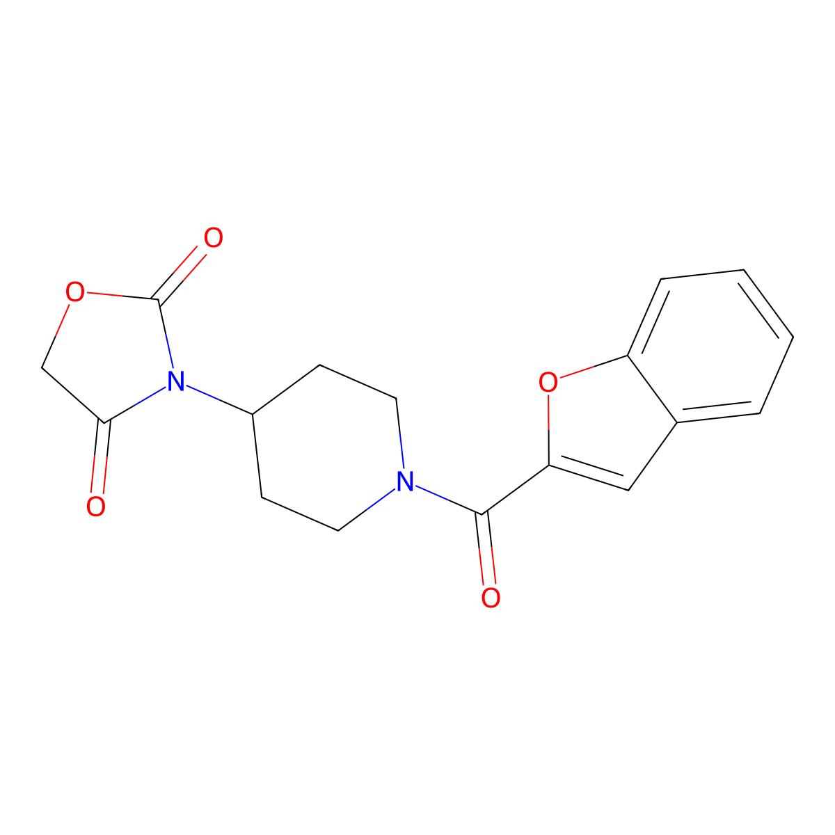 3-(1-(Benzofuran-2-carbonyl)piperidin-4-yl)oxazolidine-2,4-dione molecular structure, CAS 2034361-53-8