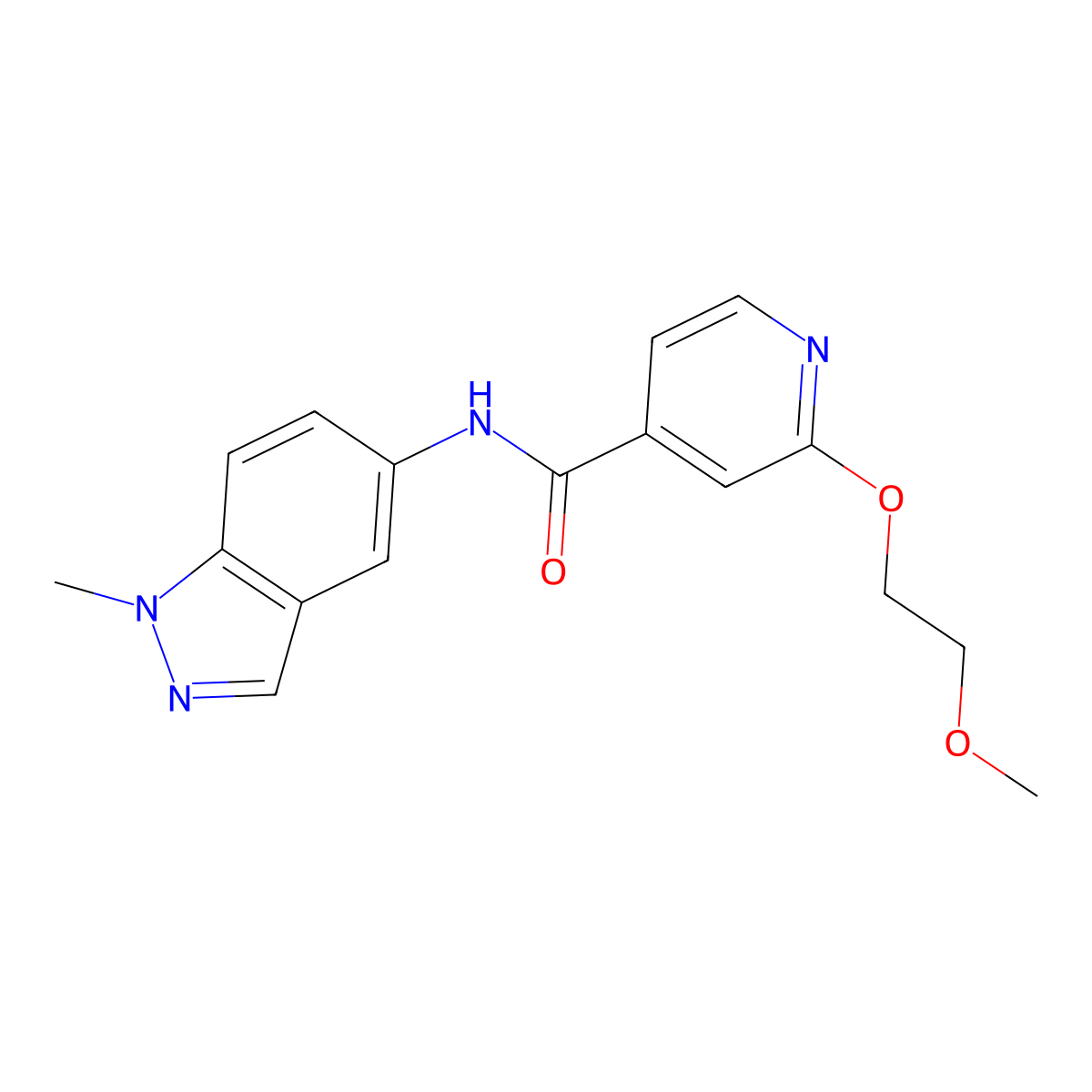 2-(2-methoxyethoxy)-N-(1-methyl-1H-indazol-5-yl)isonicotinamide molecular structure, CAS 2034361-59-4