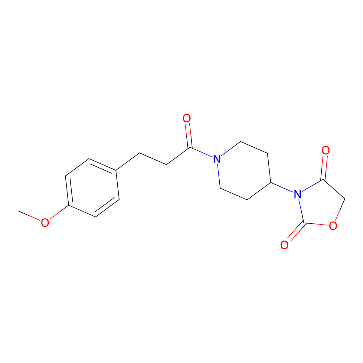 3-(1-(3-(4-Methoxyphenyl)propanoyl)piperidin-4-yl)oxazolidine-2,4-dione molecular structure, CAS 2034361-62-9