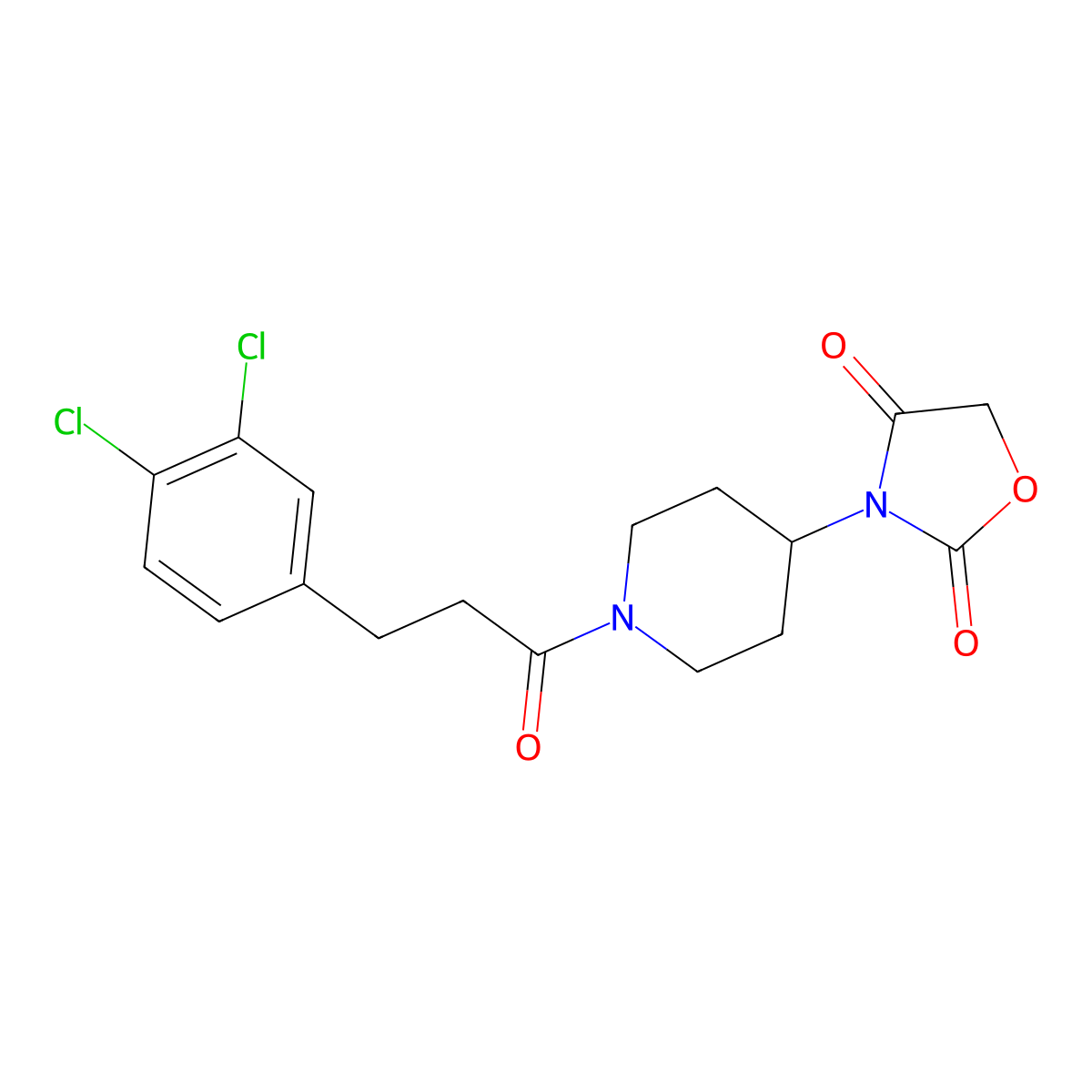 3-(1-(3-(3,4-Dichlorophenyl)propanoyl)piperidin-4-yl)oxazolidine-2,4-dione molecular structure, CAS 2034361-72-1