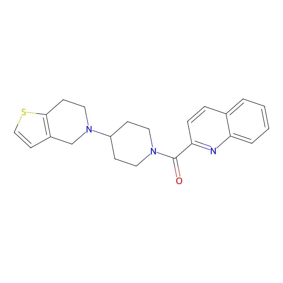 (4-(6,7-dihydrothieno[3,2-c]pyridin-5(4H)-yl)piperidin-1-yl)(quinolin-2-yl)methanone molecular structure, CAS 2034361-73-2