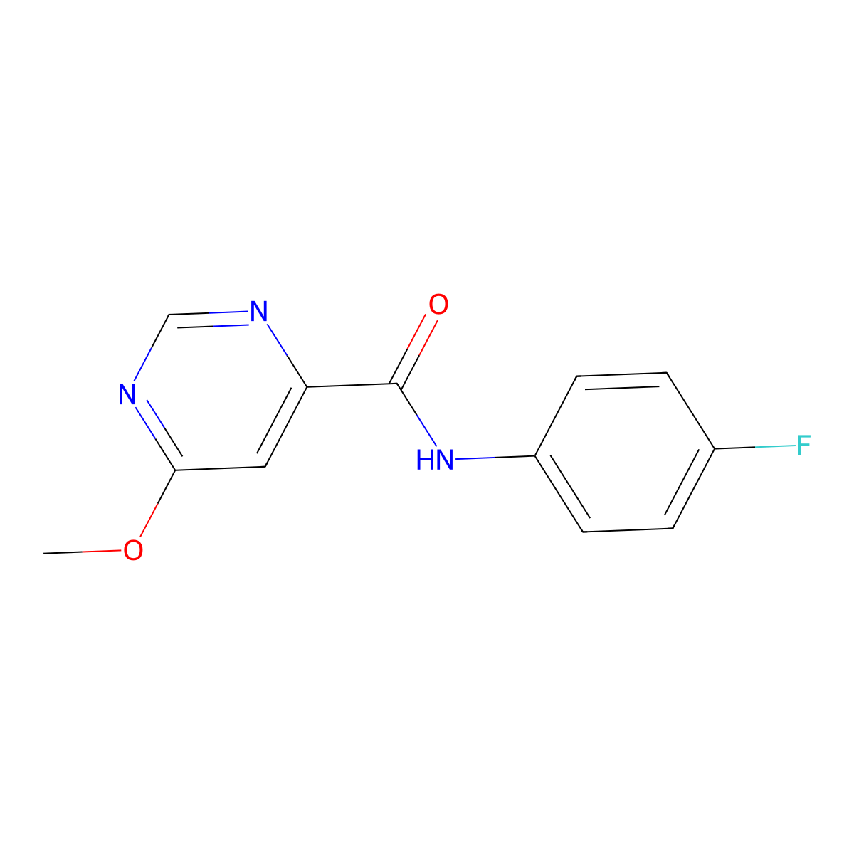 N-(4-fluorophenyl)-6-methoxypyrimidine-4-carboxamide molecular structure, CAS 2034361-76-5