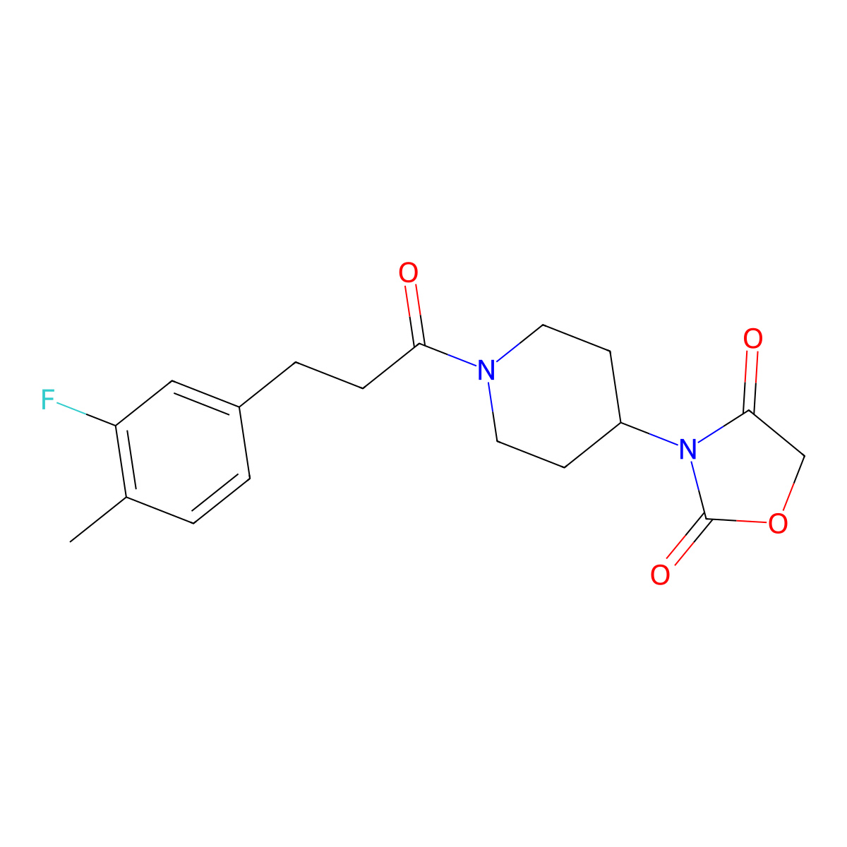 3-(1-(3-(3-Fluoro-4-methylphenyl)propanoyl)piperidin-4-yl)oxazolidine-2,4-dione molecular structure, CAS 2034361-77-6