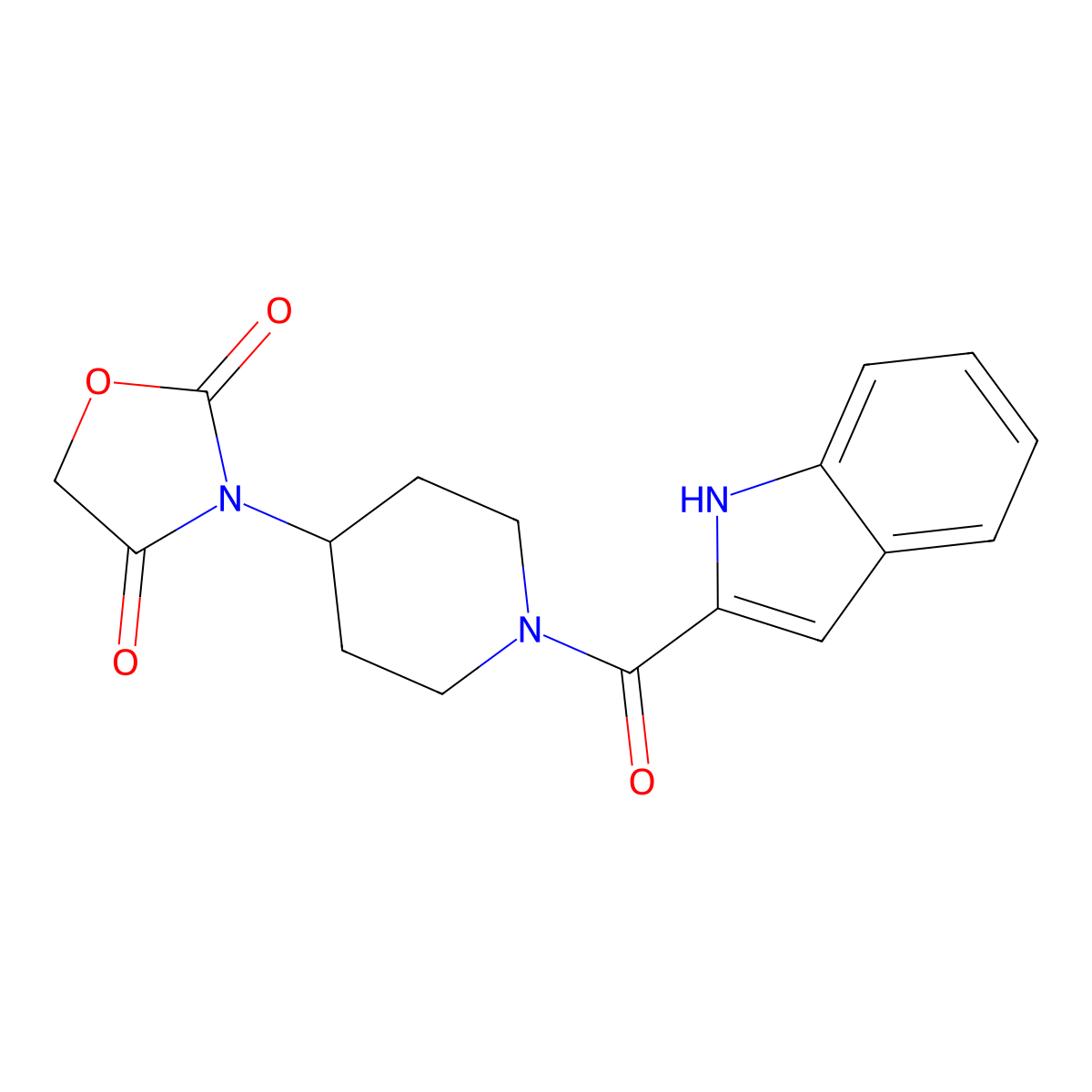 3-(1-(1H-indole-2-carbonyl)piperidin-4-yl)oxazolidine-2,4-dione molecular structure, CAS 2034361-86-7