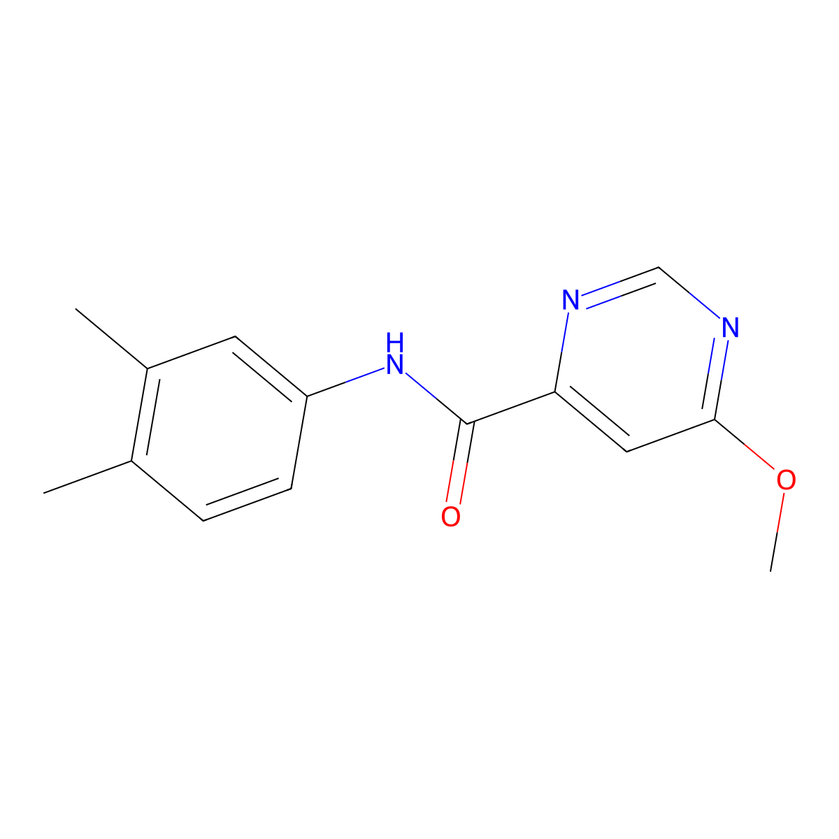 N-(3,4-dimethylphenyl)-6-methoxypyrimidine-4-carboxamide molecular structure, CAS 2034361-88-9
