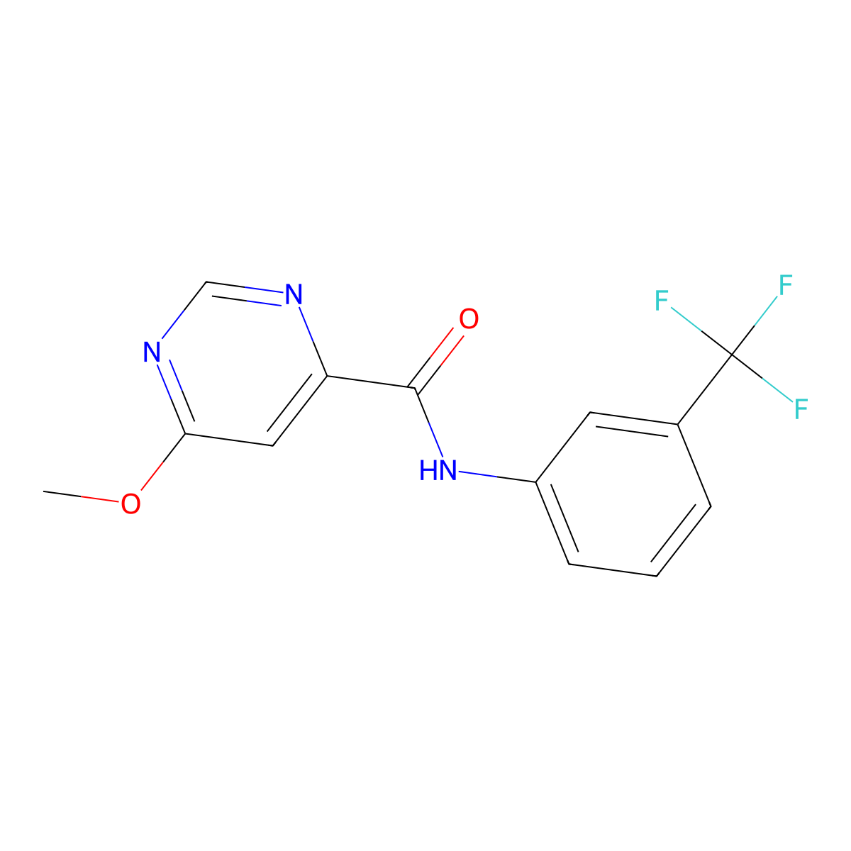 6-methoxy-N-[3-(trifluoromethyl)phenyl]pyrimidine-4-carboxamide molecular structure, CAS 2034361-94-7