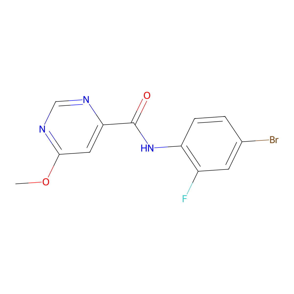 N-(4-bromo-2-fluorophenyl)-6-methoxypyrimidine-4-carboxamide molecular structure, CAS 2034361-99-2