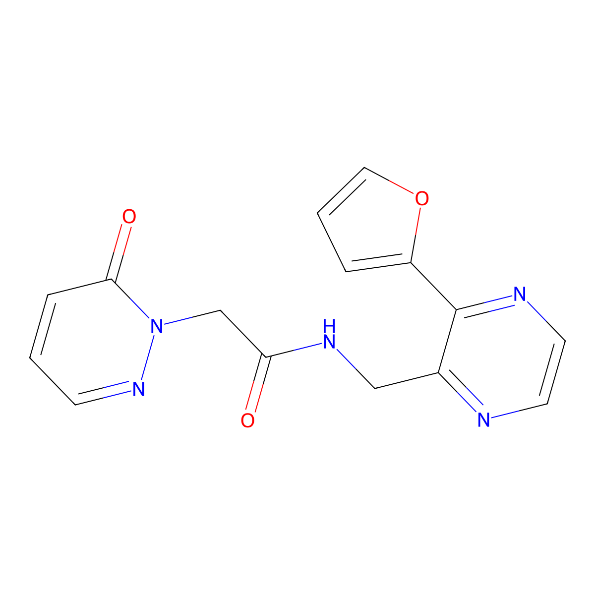 N-{[3-(furan-2-yl)pyrazin-2-yl]methyl}-2-(6-oxo-1,6-dihydropyridazin-1-yl)acetamide molecular structure, CAS 2034362-02-0