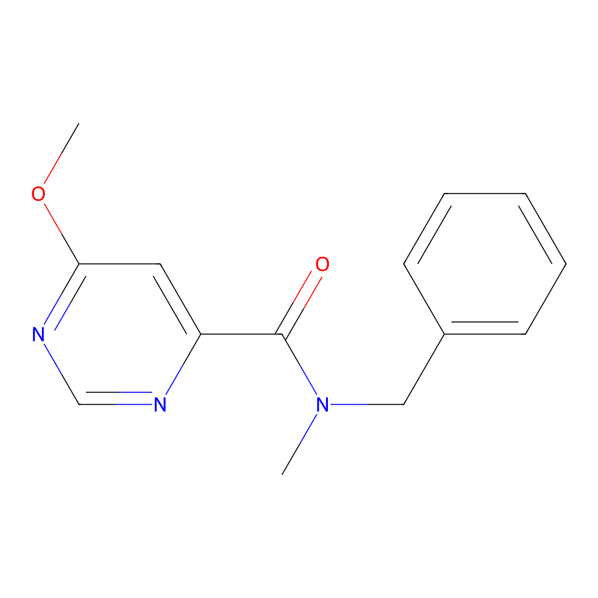 N-benzyl-6-methoxy-N-methylpyrimidine-4-carboxamide molecular structure, CAS 2034362-06-4