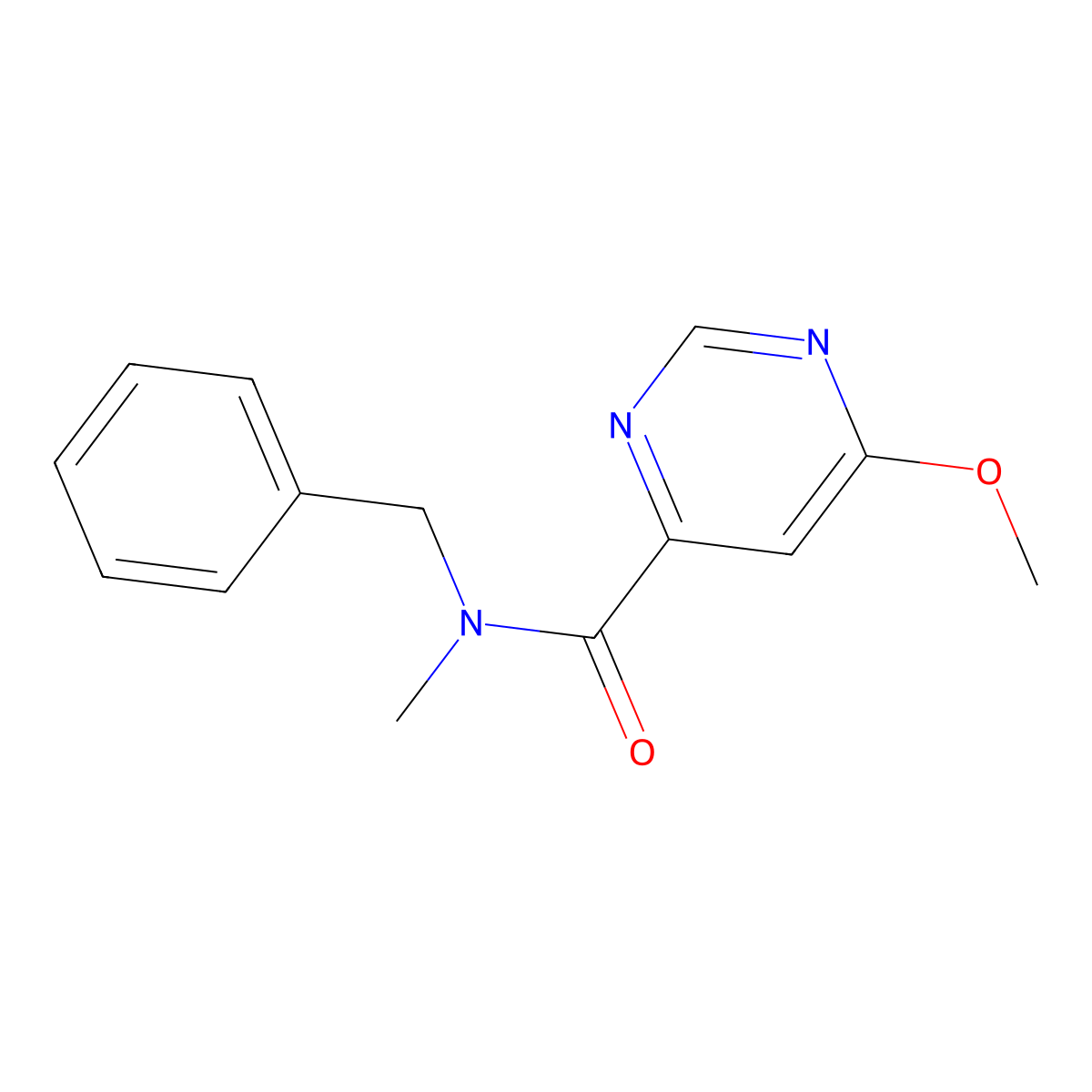 N-benzyl-6-methoxy-N-methylpyrimidine-4-carboxamide molecular structure, CAS 2034362-06-4