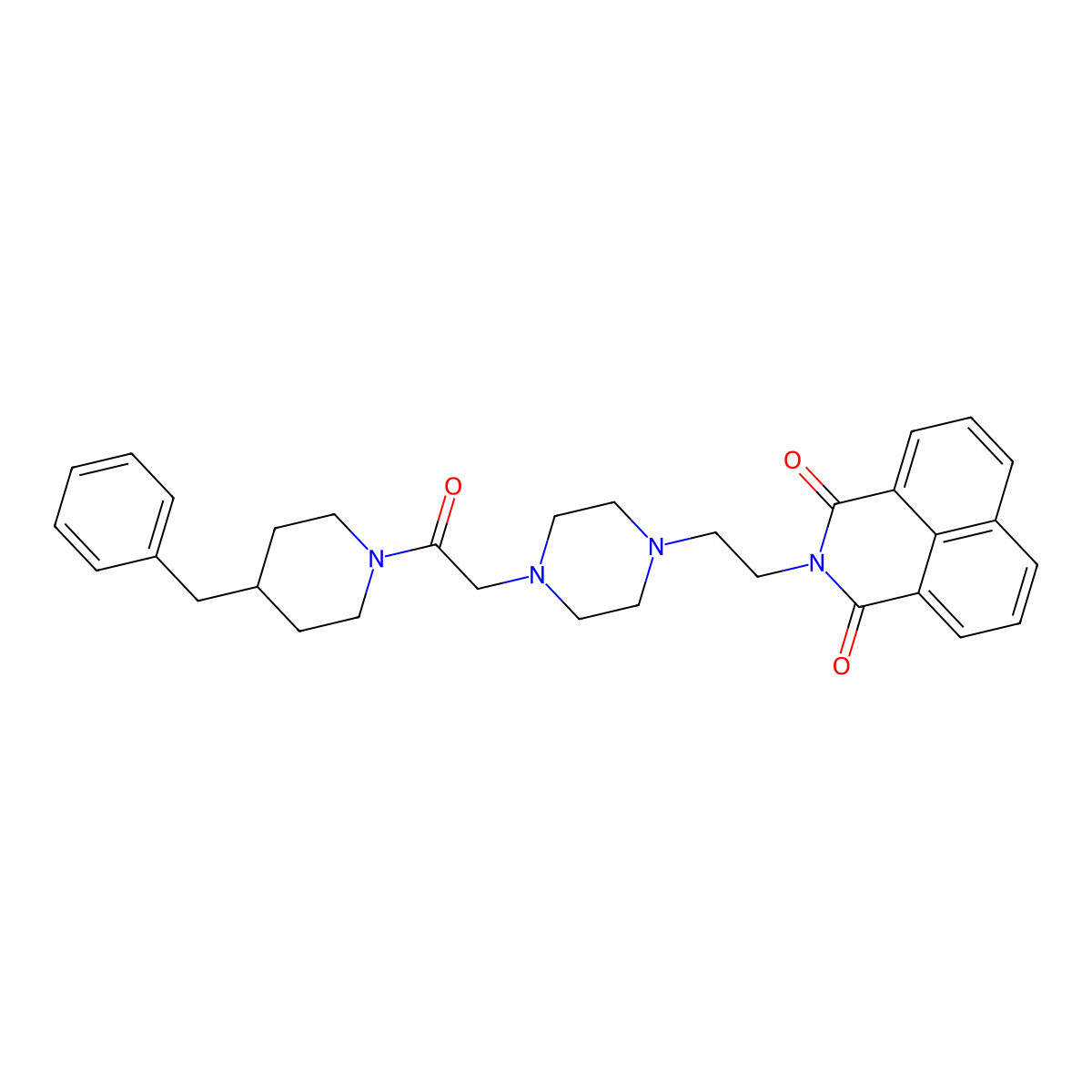 2-(2-(4-(2-(4-benzylpiperidin-1-yl)-2-oxoethyl)piperazin-1-yl)ethyl)-1H-benzo[de]isoquinoline-1,3(2H)-dione molecular structure, CAS 2034362-08-6