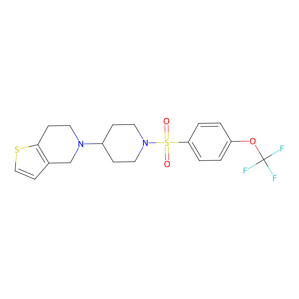5-(1-((4-(Trifluoromethoxy)phenyl)sulfonyl)piperidin-4-yl)-4,5,6,7-tetrahydrothieno[3,2-c]pyridine molecular structure, CAS 2034362-15-5