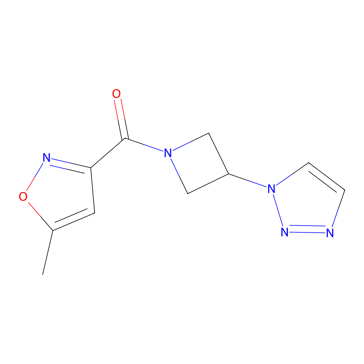 (3-(1H-1,2,3-triazol-1-yl)azetidin-1-yl)(5-methylisoxazol-3-yl)methanone molecular structure, CAS 2034362-25-7